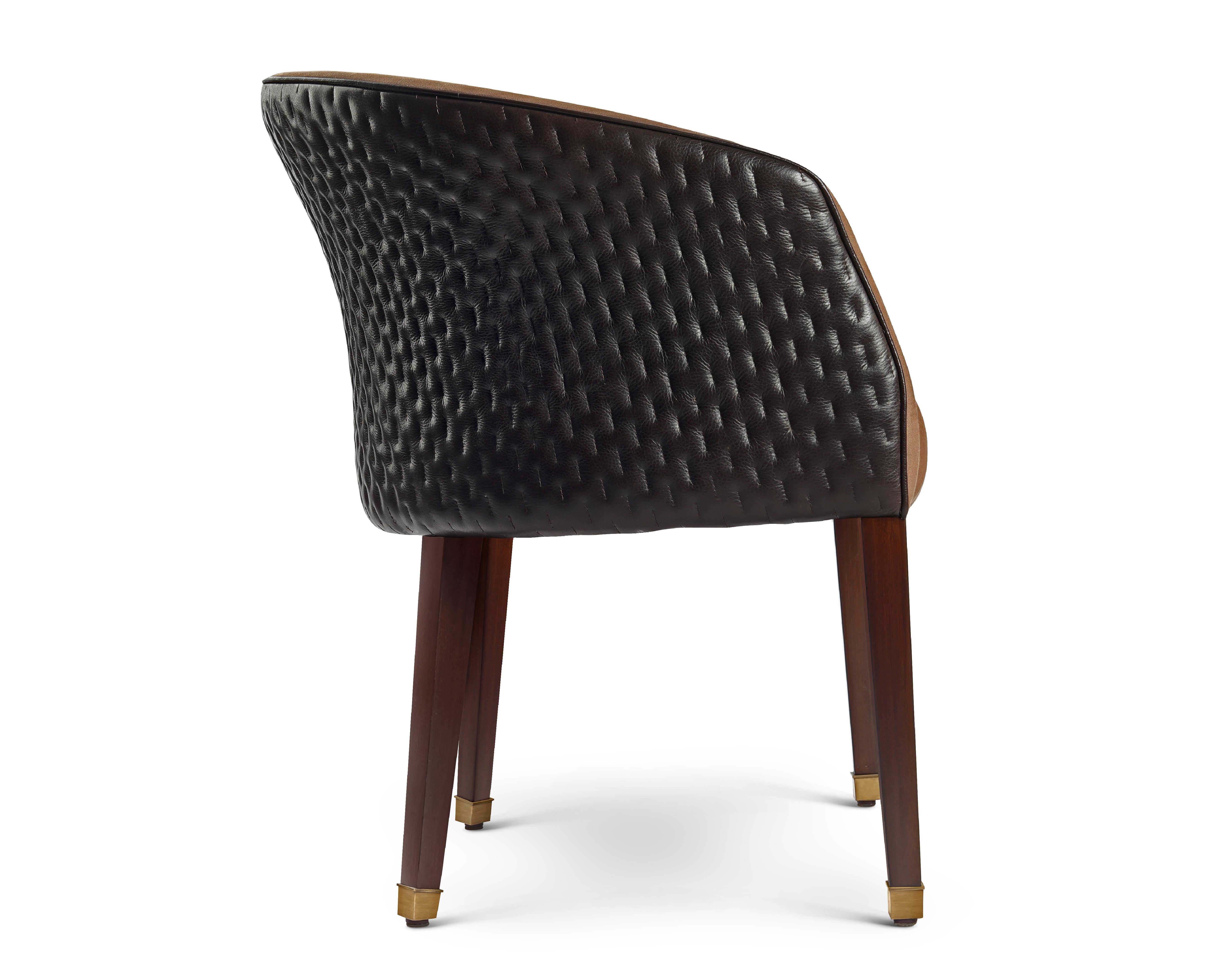 Other Hand Stitched Leather Marla Armchair by Madheke For Sale