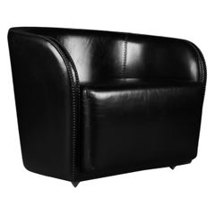 Fauteuil Queens en cuir cousu à la main par Madheke