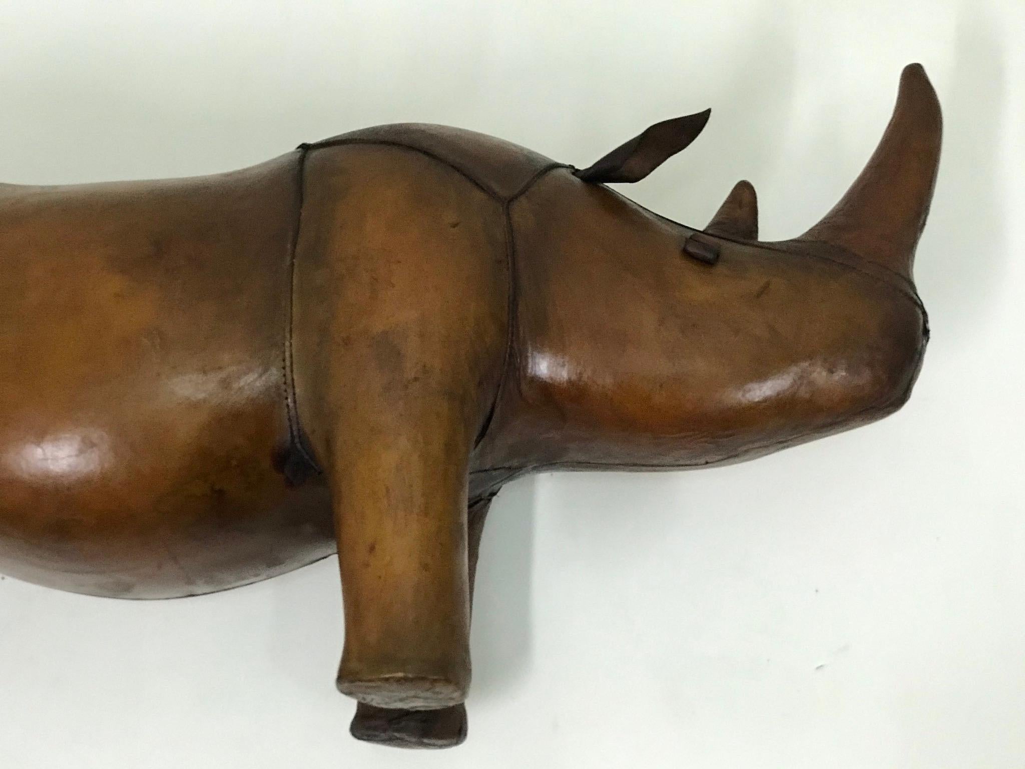 Hand-Stitched Leather Rhino, 