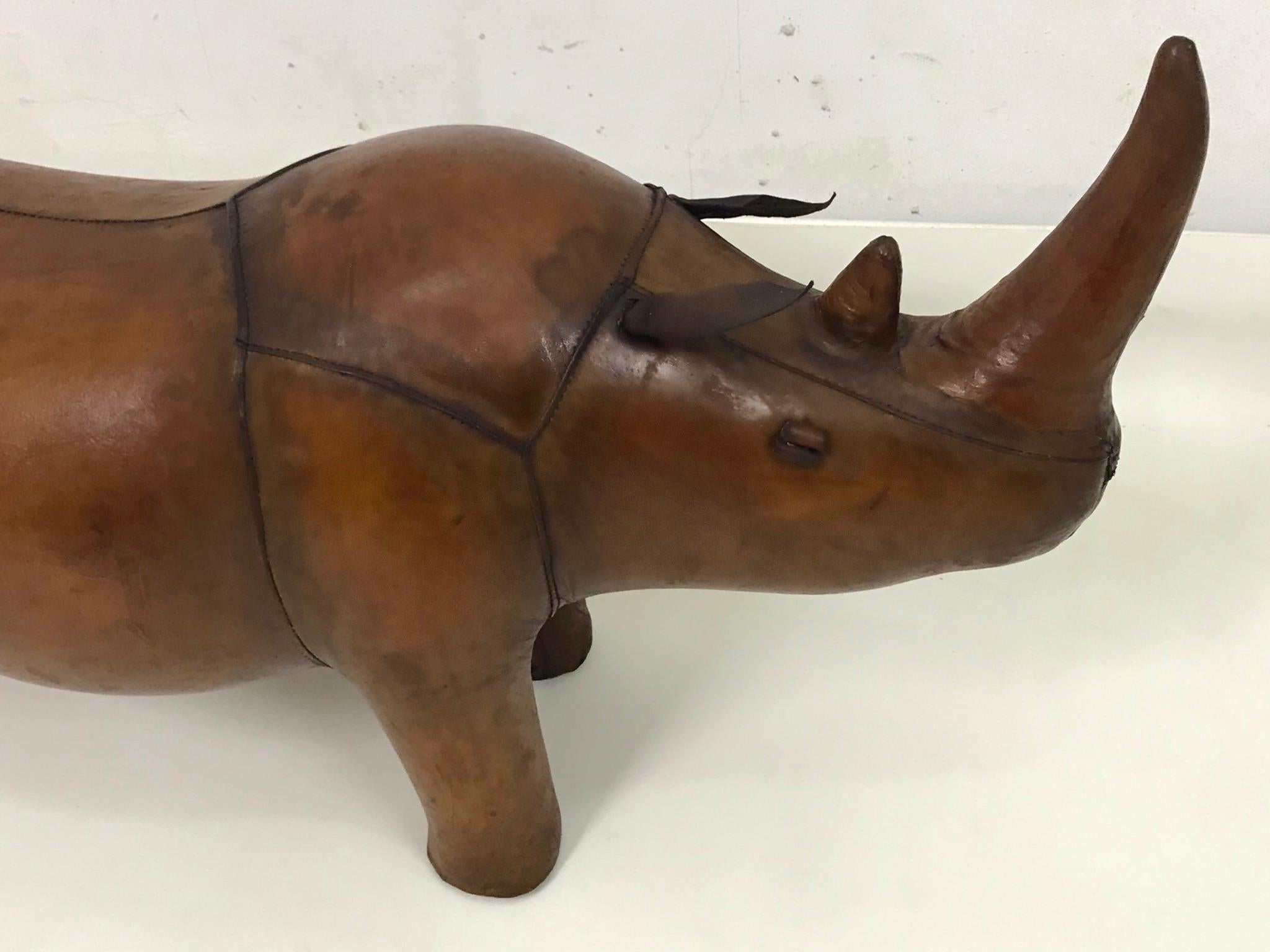 French Hand-Stitched Leather Rhino, 