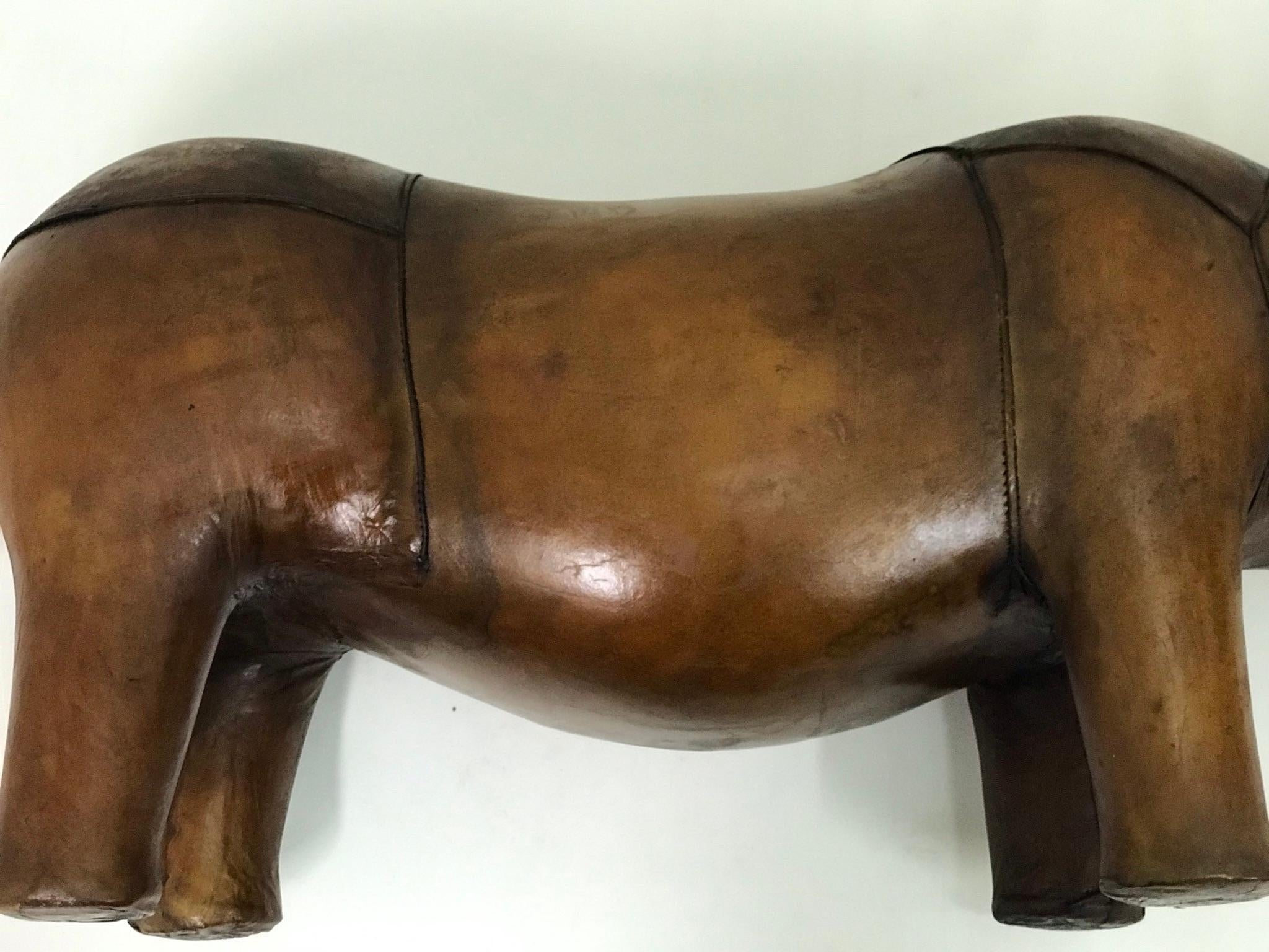 Hand-Stitched Leather Rhino, 