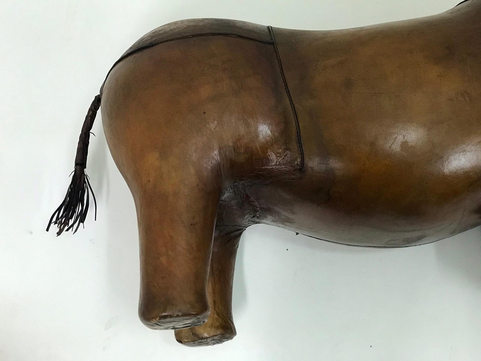 Hand-Stitched Leather Rhino, 