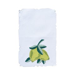 Hand Stitched Linen Lemon & Lime Cocktail Napkins, Set of 5
