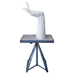 Hand Study Sculpture in Plaster by Laszlo Ispanky on Metal Stand