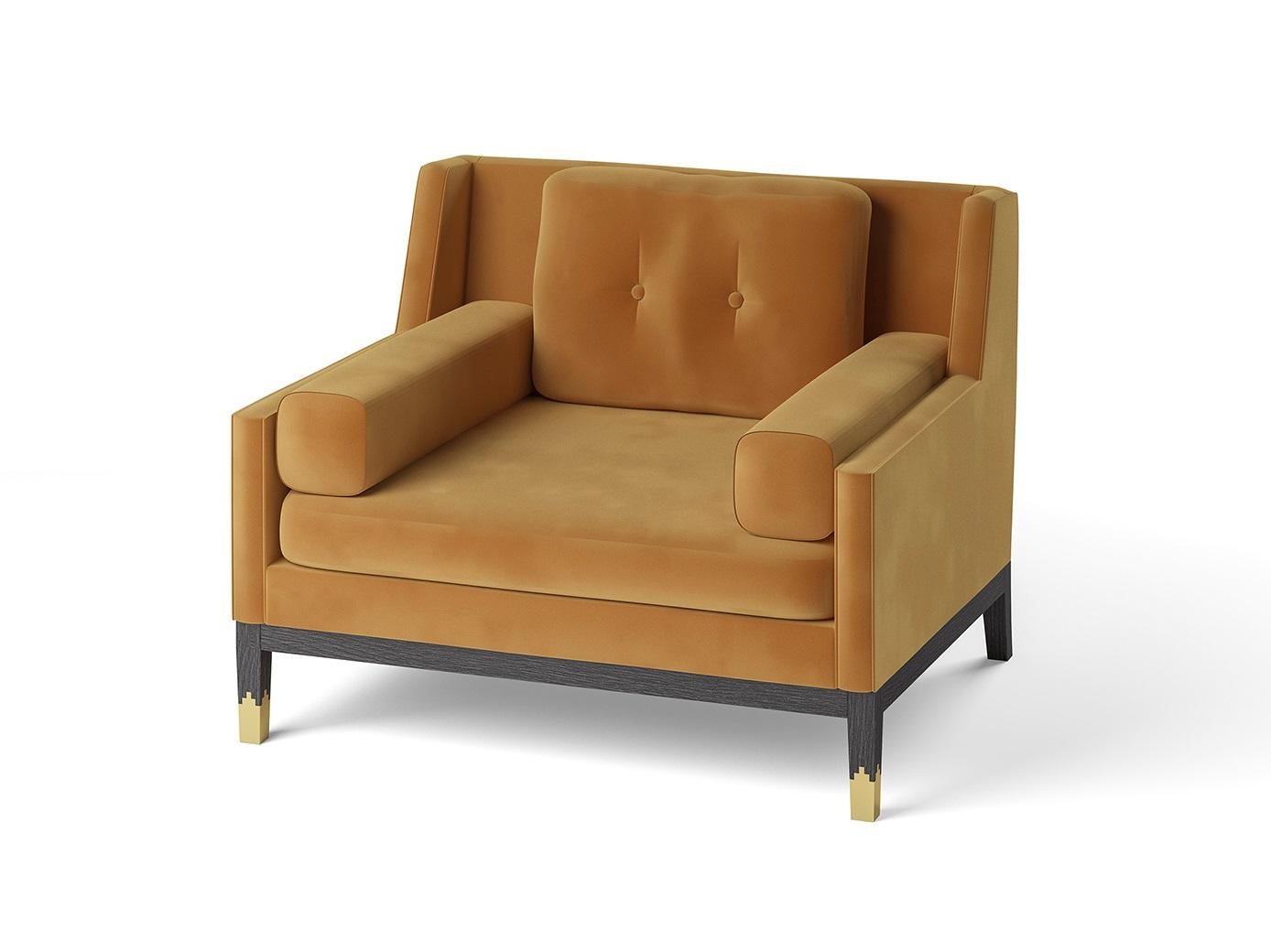 Sillón Hecho a Mano, Estructura de Roble Negro/COM Moderno en venta