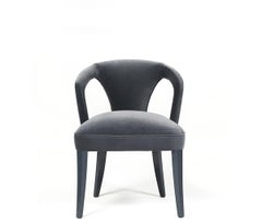 Chaise de salle à manger designer sur mesure en velours repoussé à l'eau