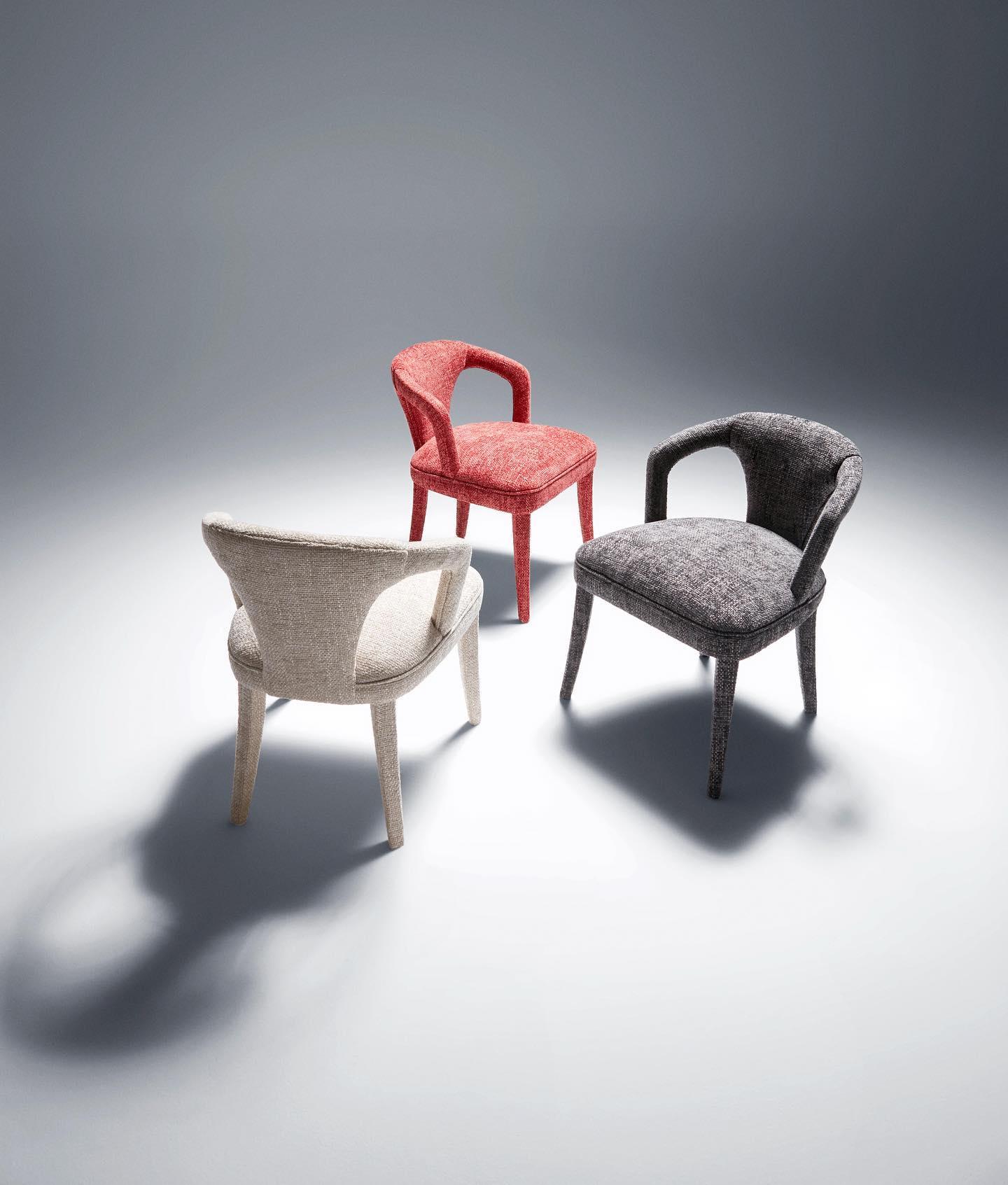 Hand-Crafted Hand-Tailored Designer Dining Chair in Water Repellent Velvet For Sale
