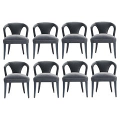 Silla de comedor de diseño confeccionada a mano en terciopelo hidrófugo