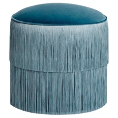 Hand Tailored Fringes Stool Offered in Velvet