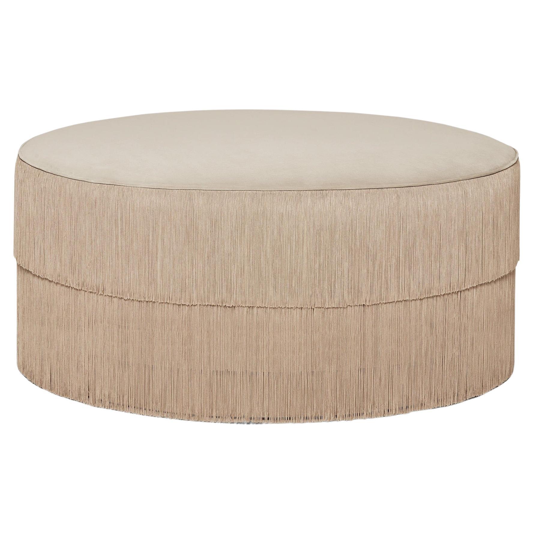 Hand Tailored Fringes Stool Offered in Velvet