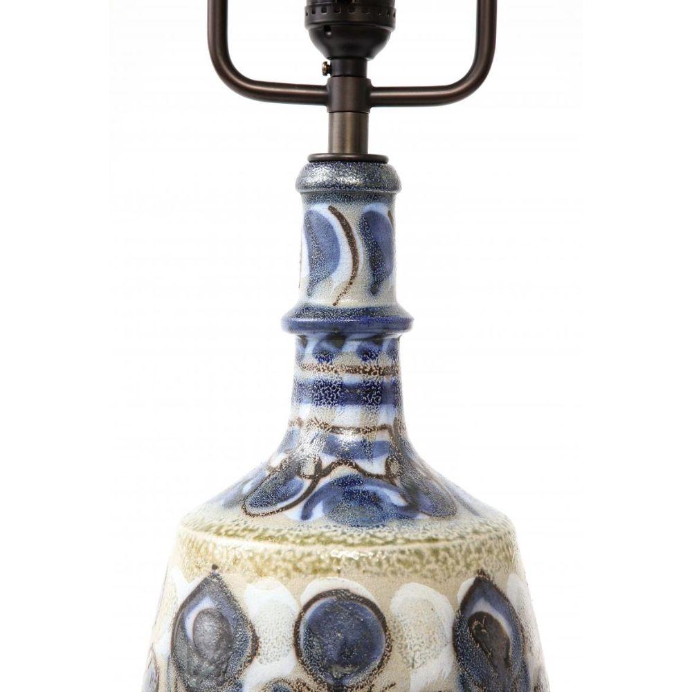 Hand-Thrown and Painted Glazed Ceramic Table Lamp by Keraluc, France, c. 1950 5
