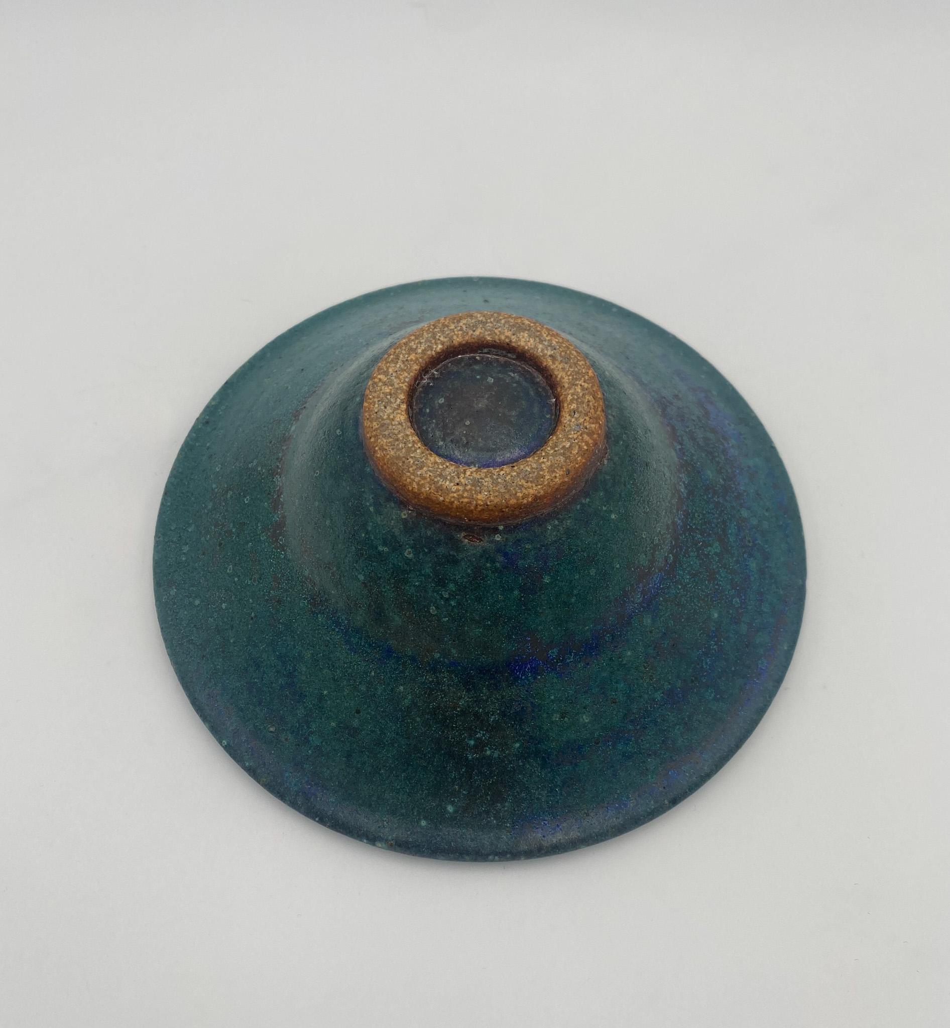 Hand Thrown Ceramic Blue Bowl, 20th Century 1