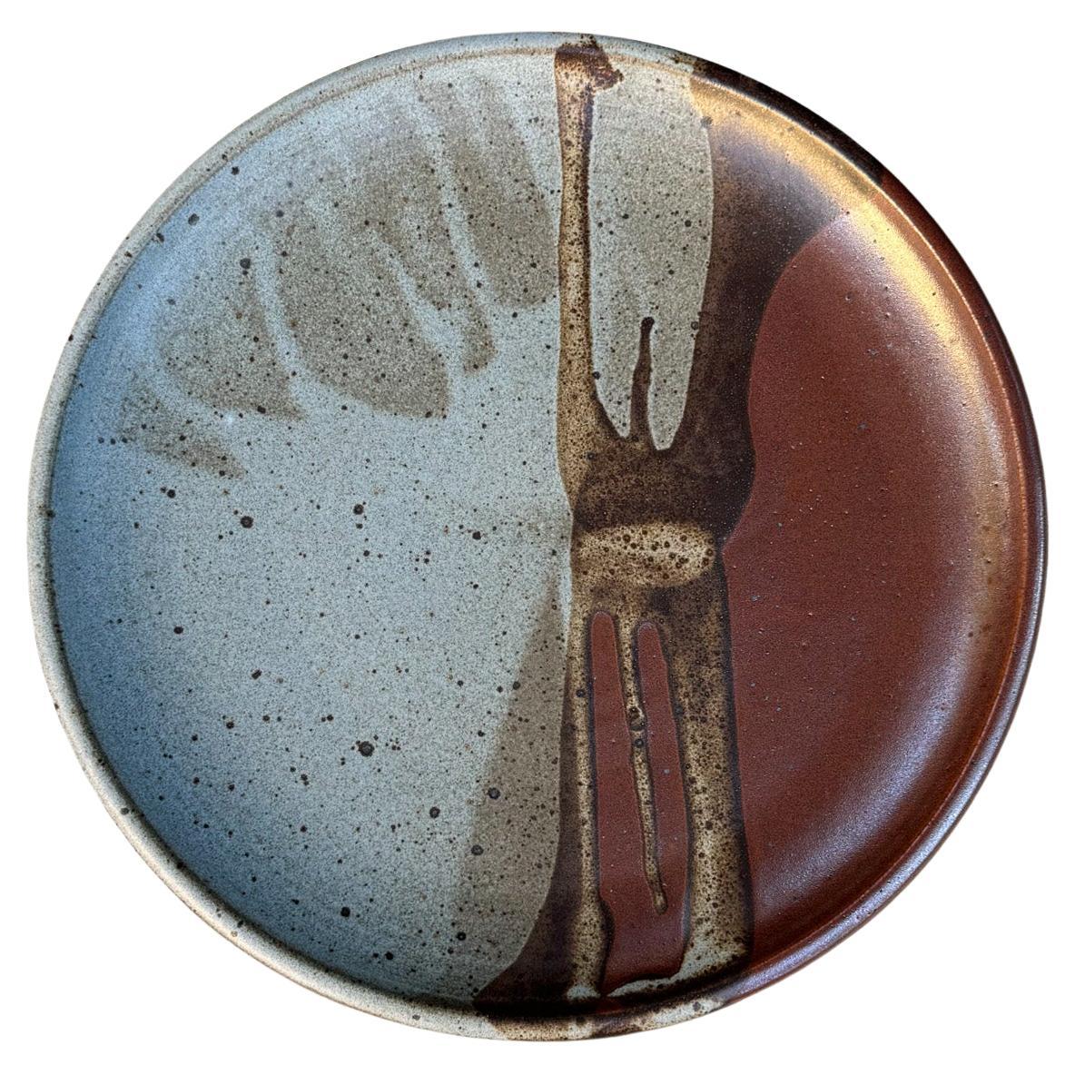 Hand-Thrown Ceramic Charger Plate, 20th Century