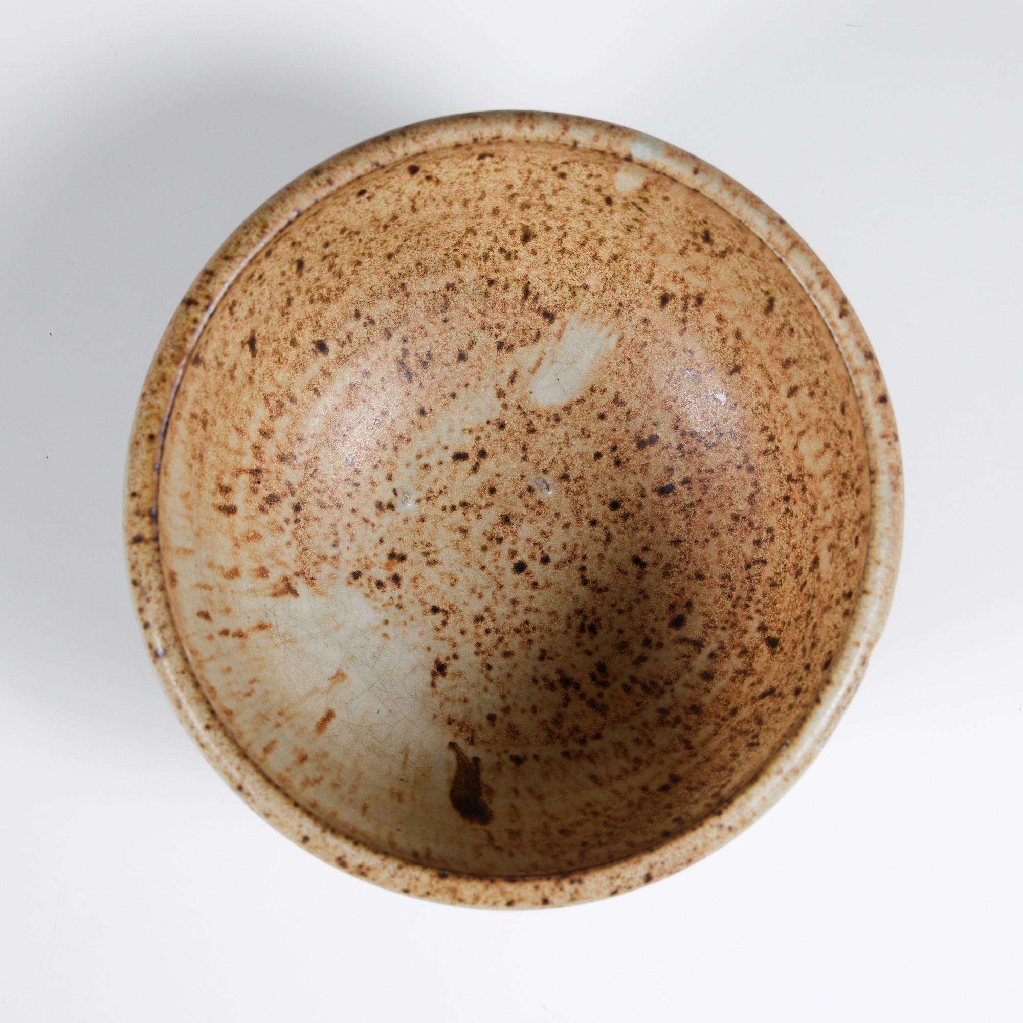Hand Thrown Ceramic Speckle Glazed Bowl For Sale 1