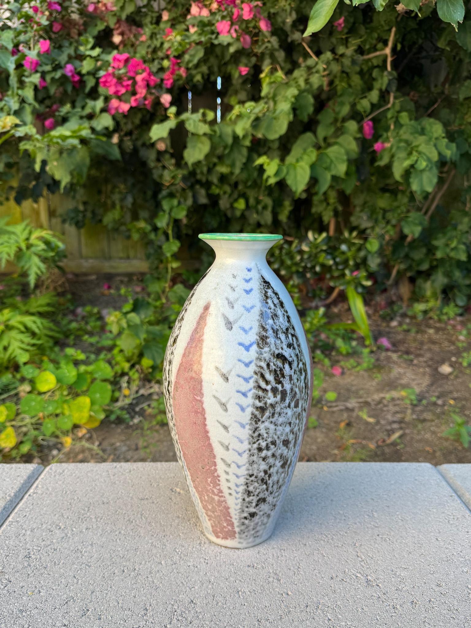 Mid-Century Modern Hand-Thrown Ceramic Vase, 20th Century For Sale