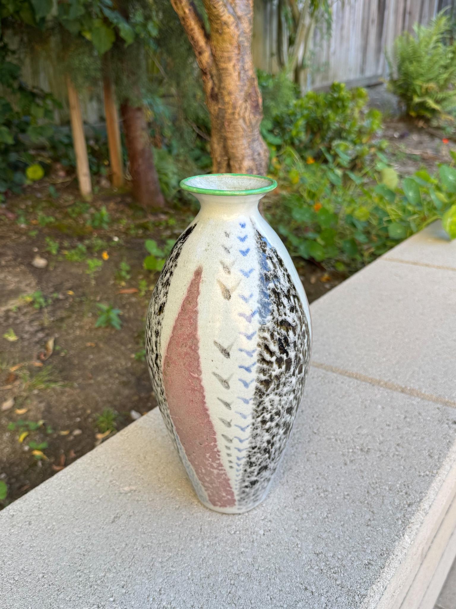 Glazed Hand-Thrown Ceramic Vase, 20th Century For Sale