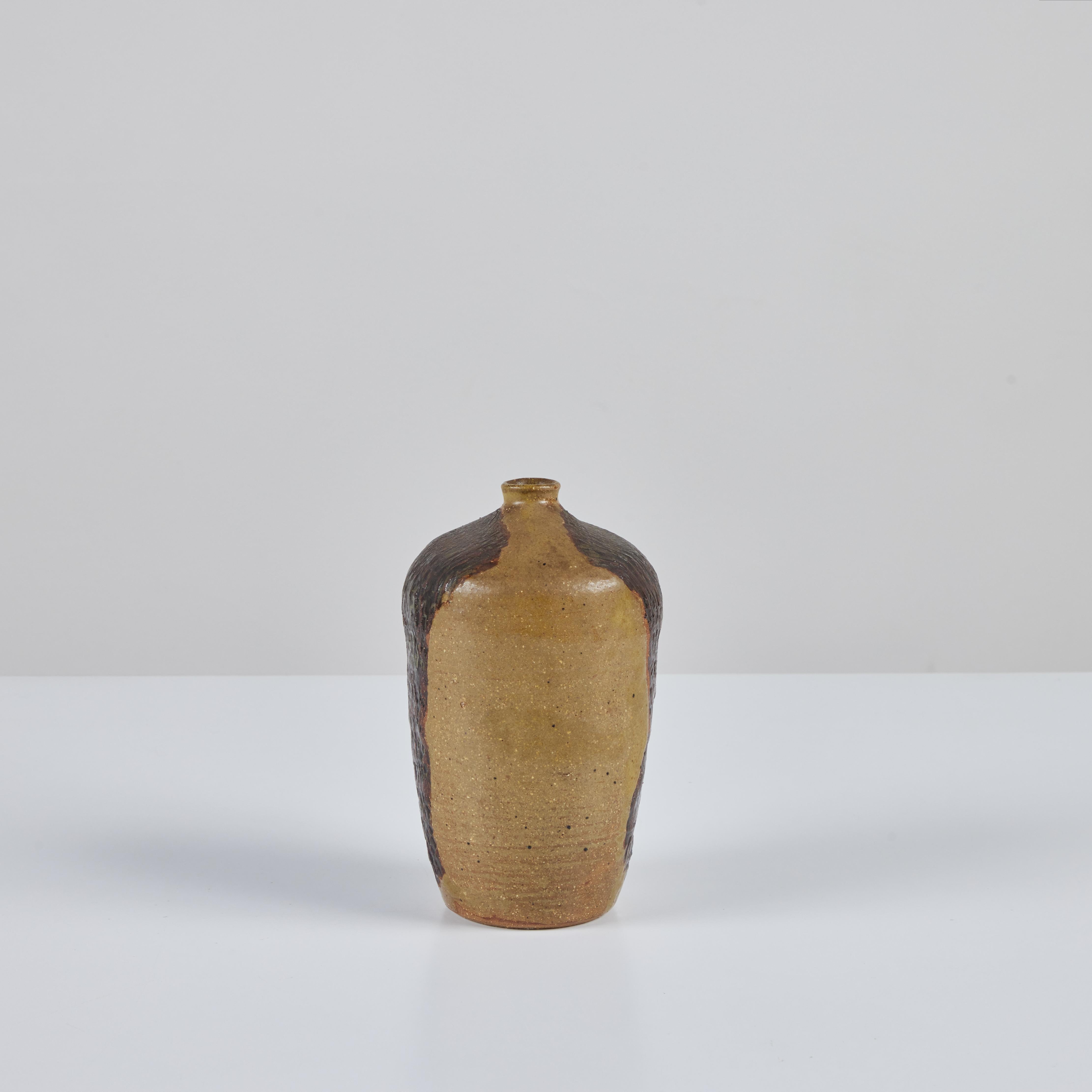 Hand Thrown Ceramic Vessel in Earthtone Glaze 3