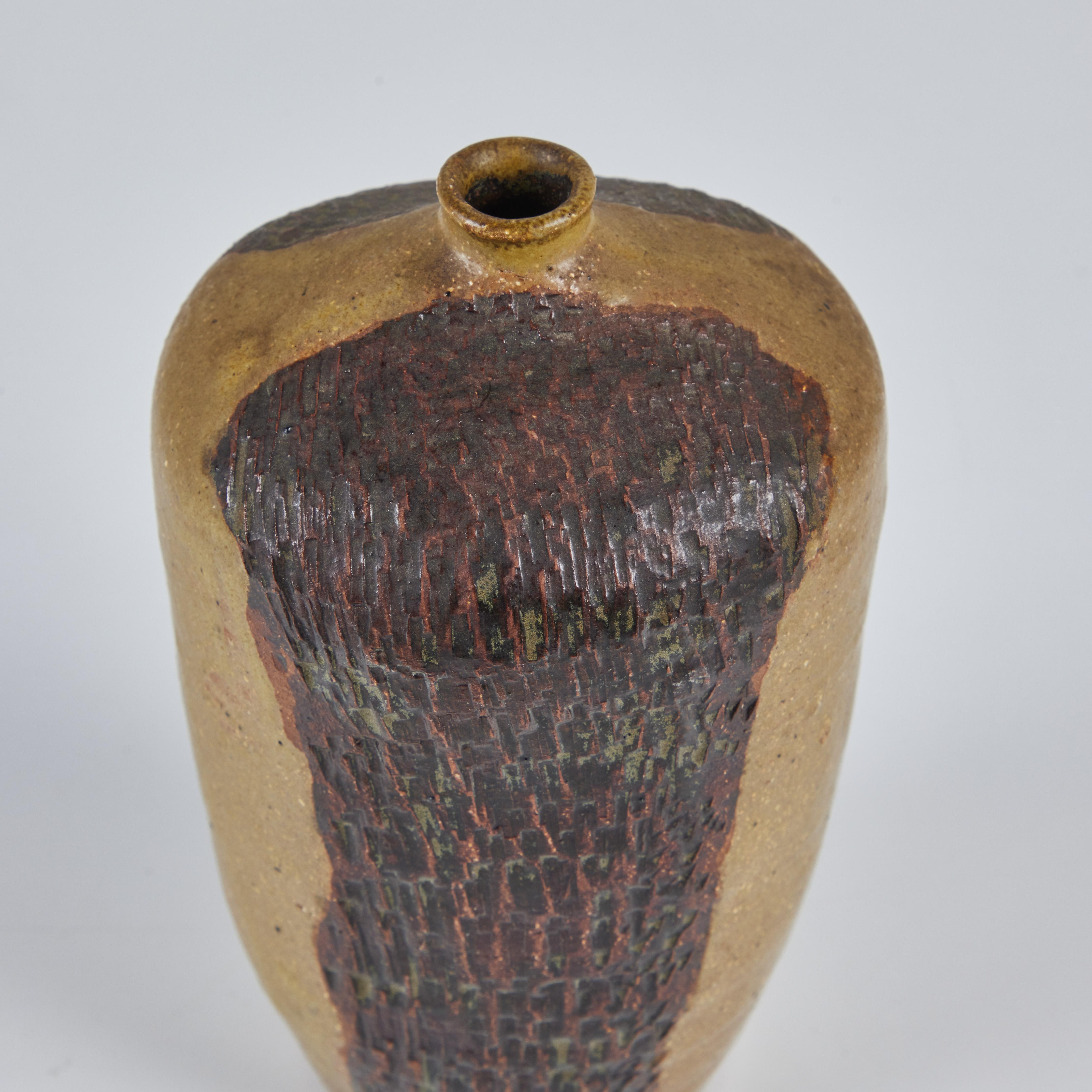 Hand Thrown Ceramic Vessel in Earthtone Glaze 4