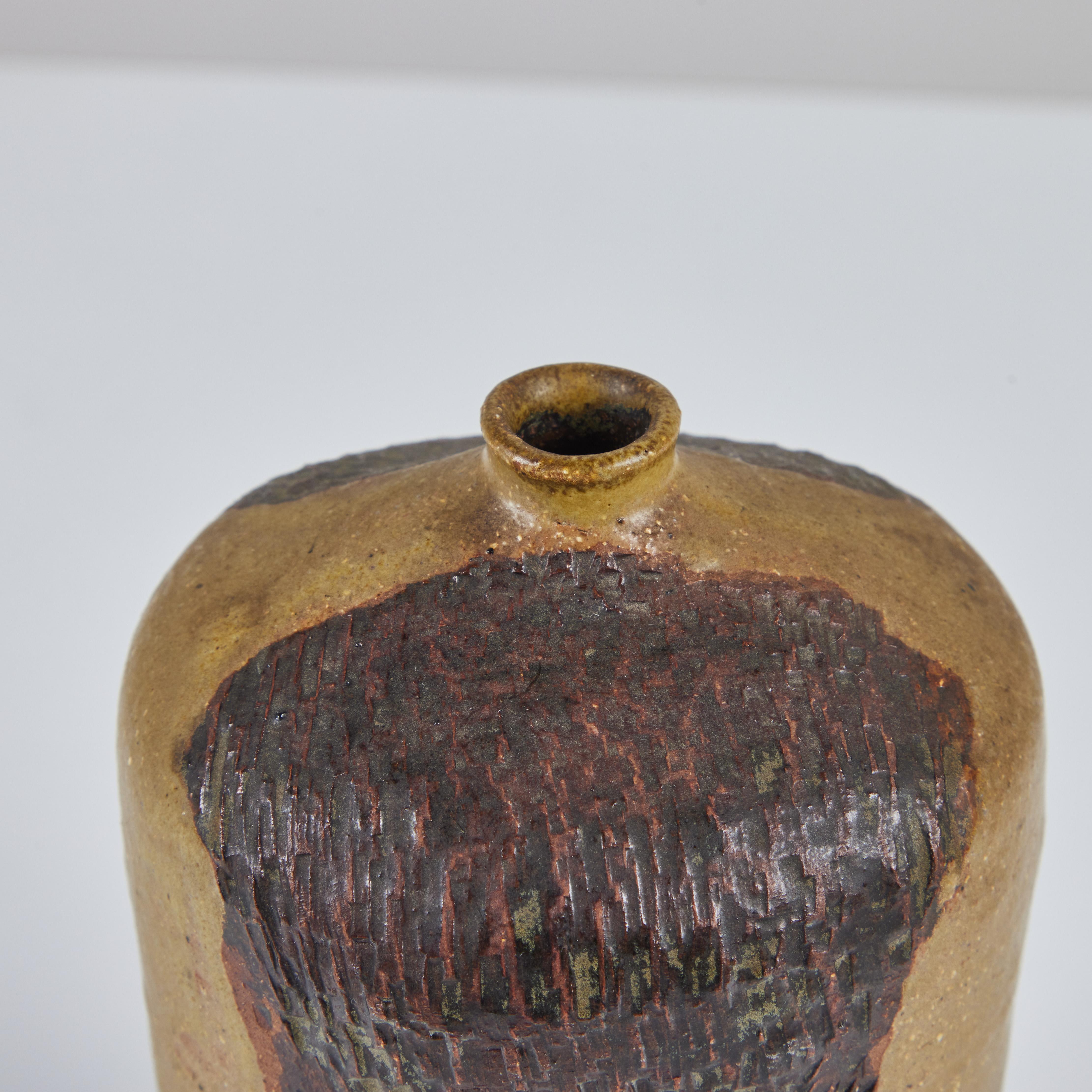 Hand Thrown Ceramic Vessel in Earthtone Glaze 5