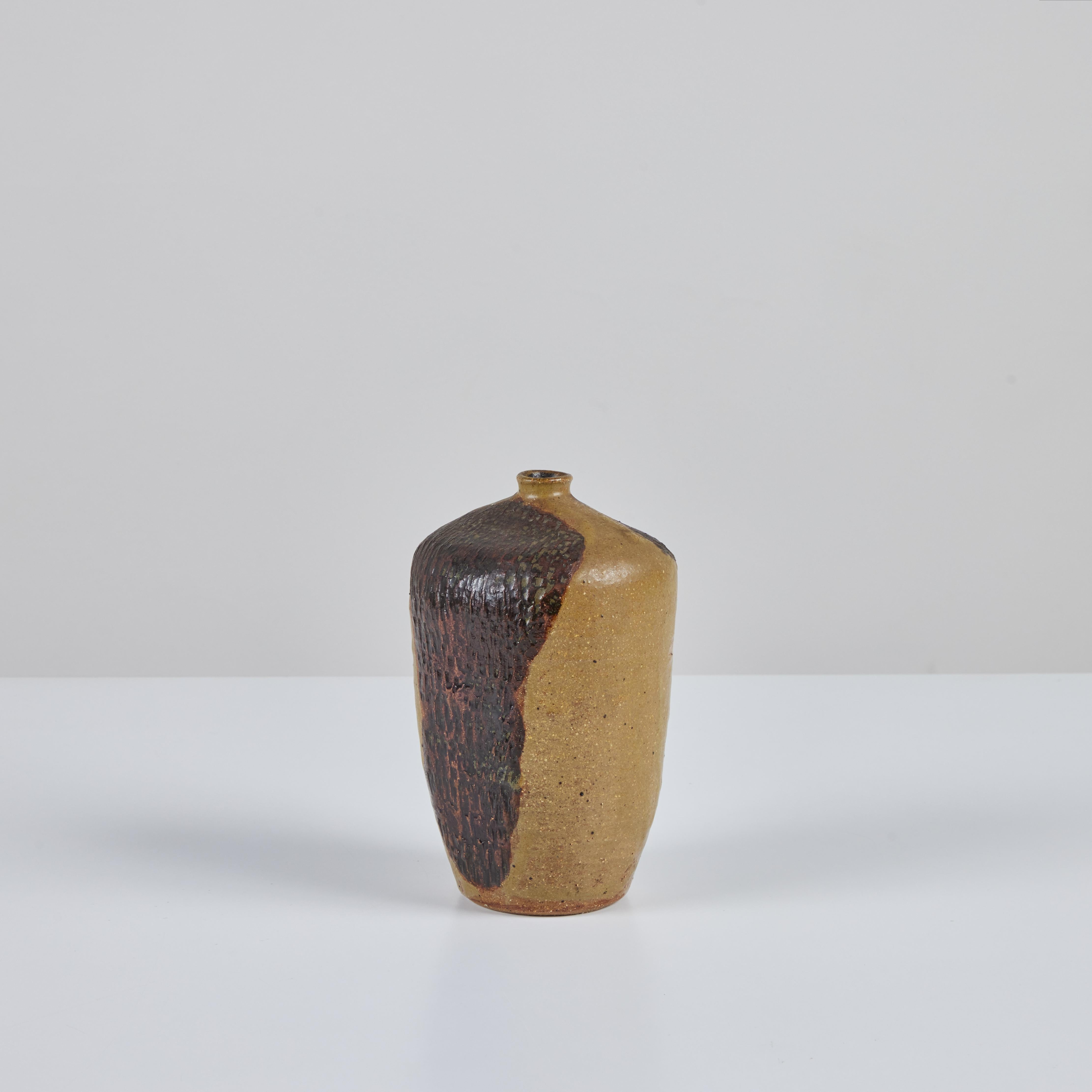 20th Century Hand Thrown Ceramic Vessel in Earthtone Glaze