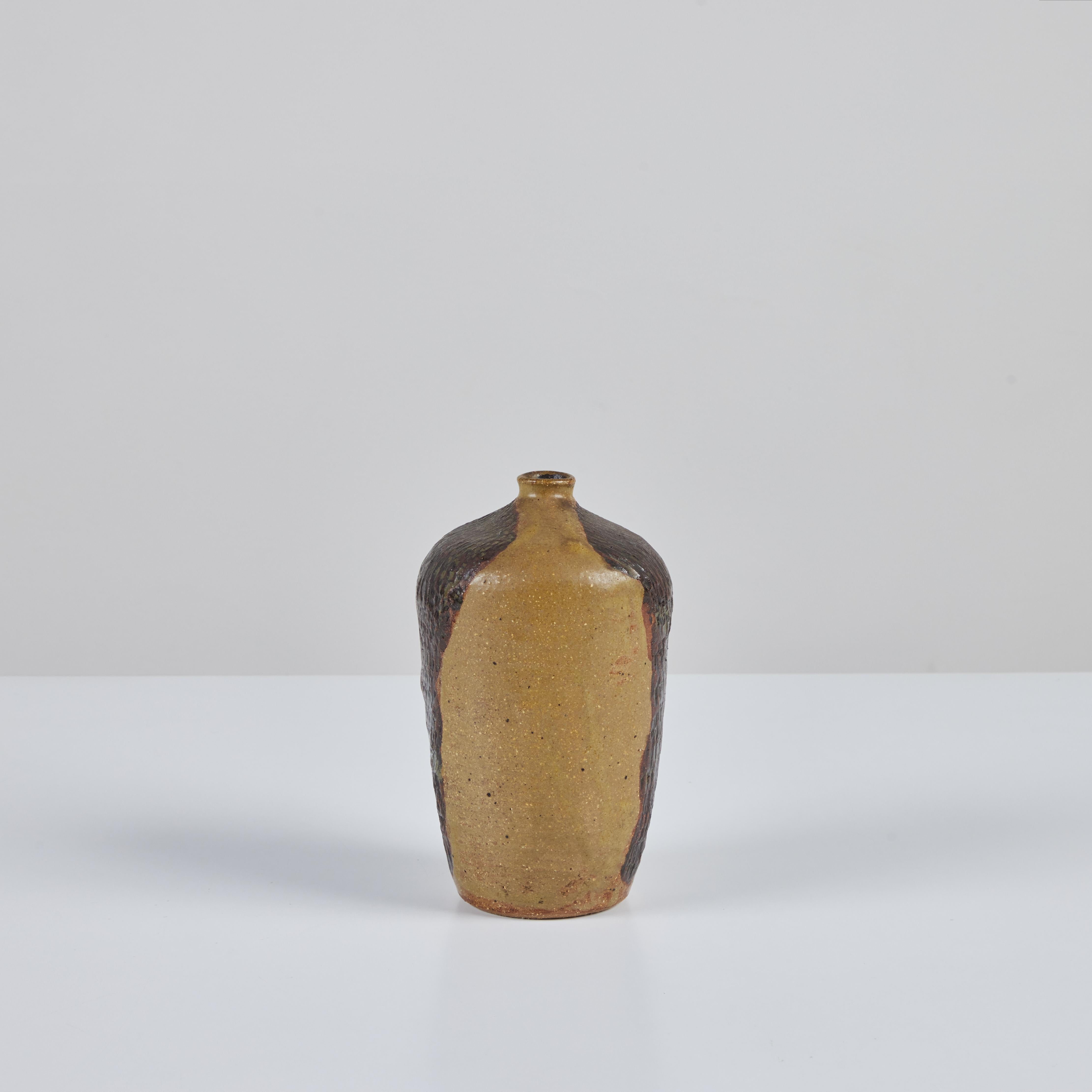 Hand Thrown Ceramic Vessel in Earthtone Glaze 1