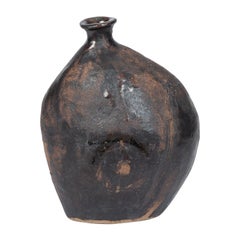 Hand Thrown Ceramic Vessel in Ebony Glaze