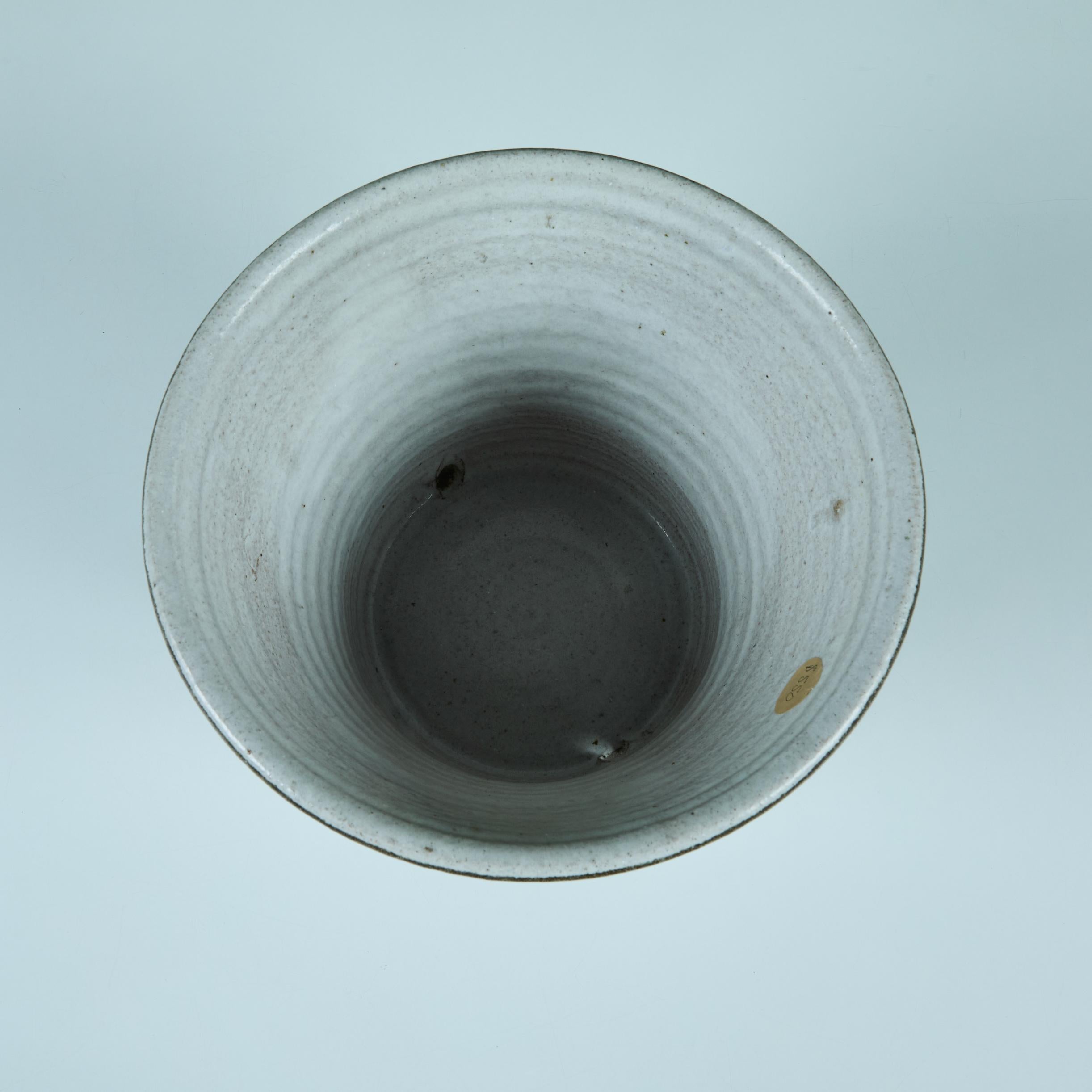 Hand Thrown Glazed Planter with Water Catch For Sale 1