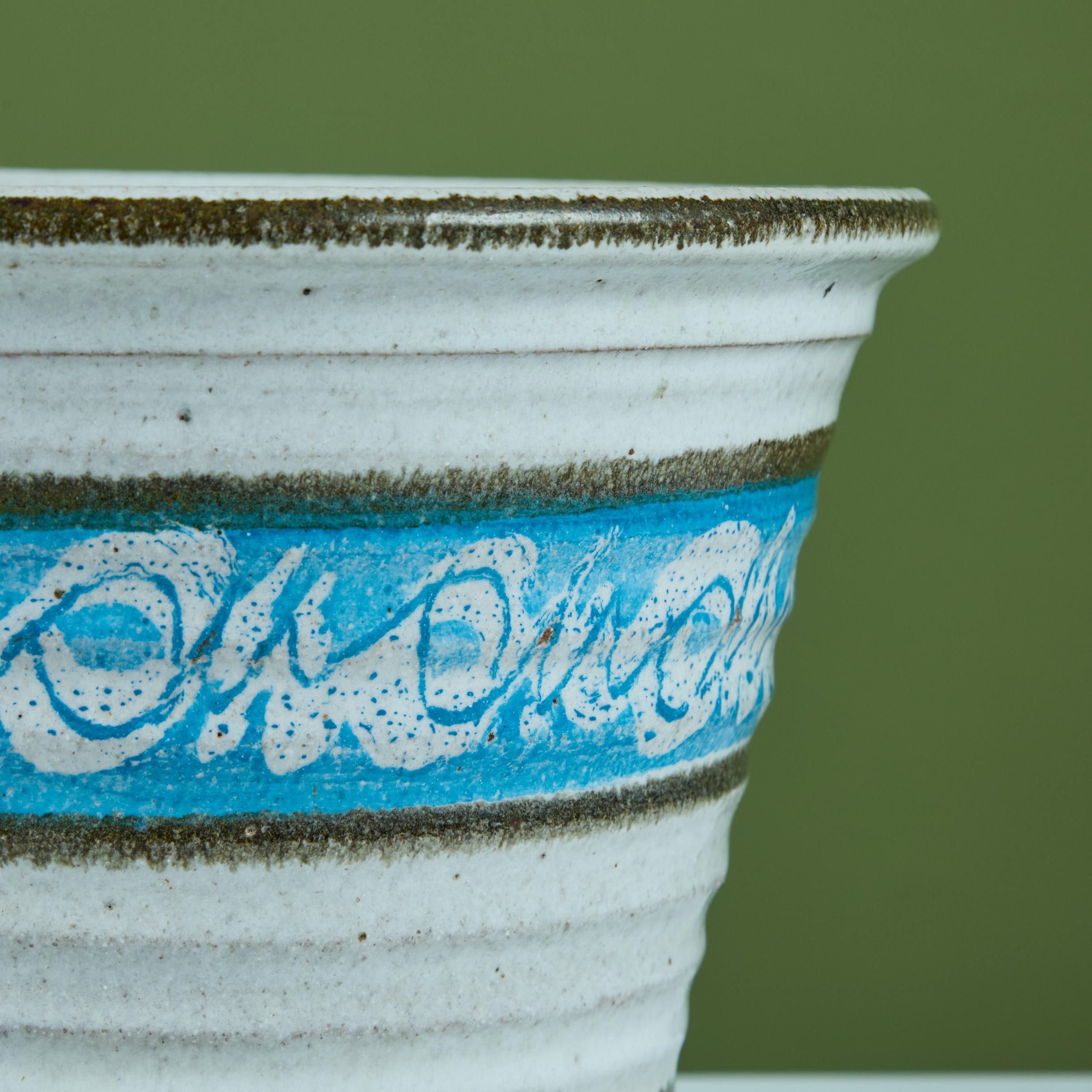 Hand Thrown Glazed Planter with Water Catch For Sale 2
