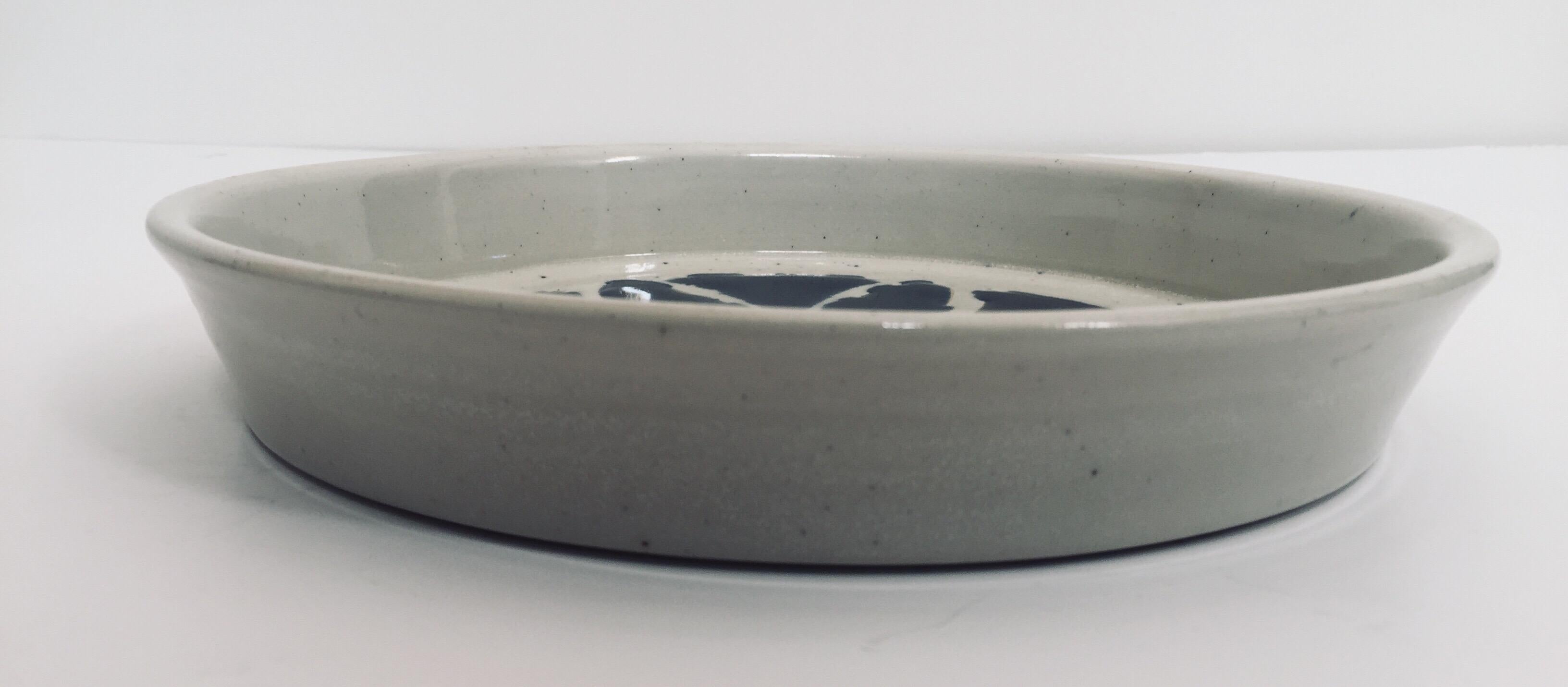 Hand Thrown Glazed, Signed and Dated Artisanal Ceramic Pottery Bowl For Sale 3