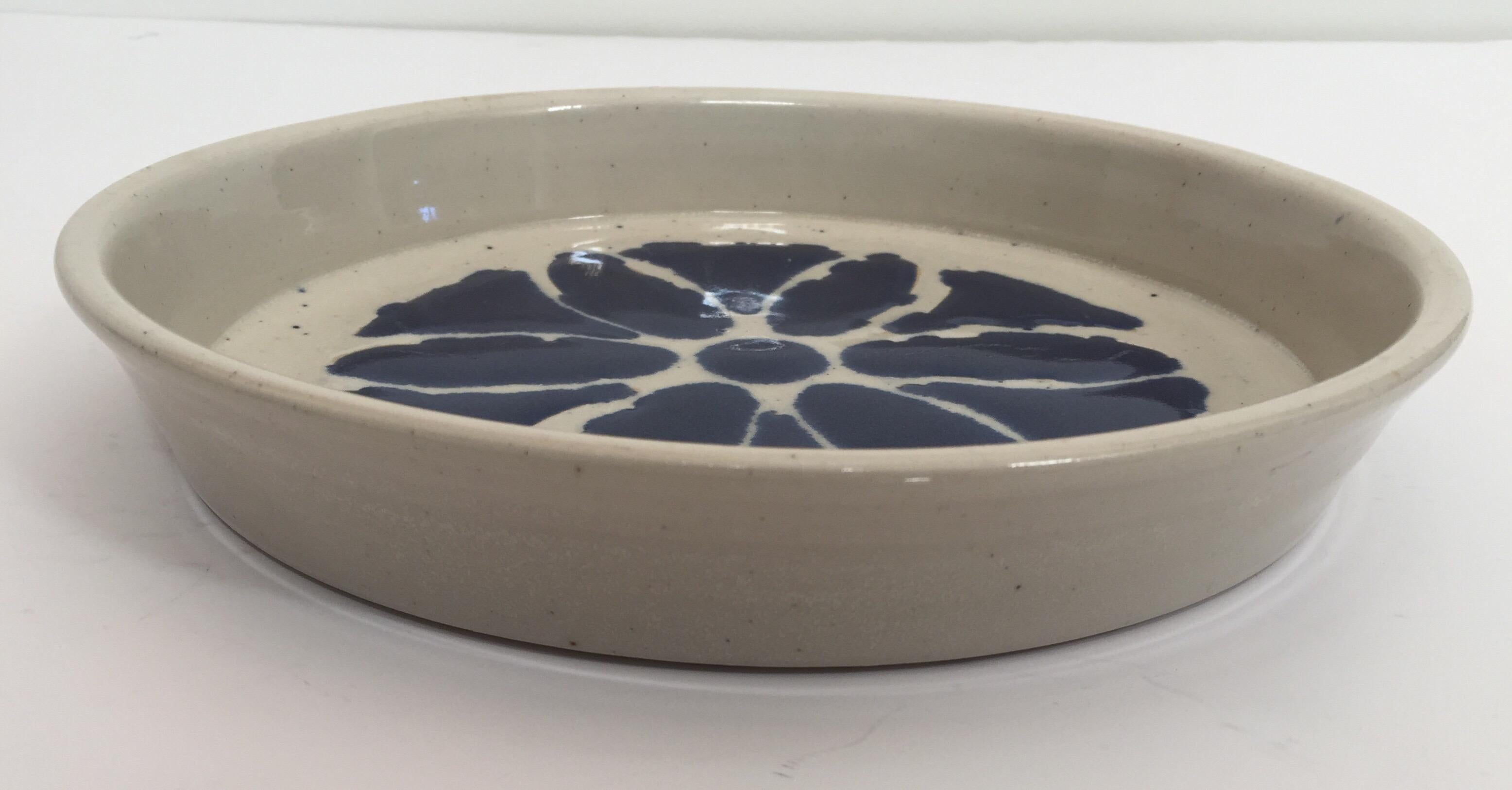 Hand Thrown Glazed, Signed and Dated Artisanal Ceramic Pottery Bowl In Good Condition For Sale In North Hollywood, CA