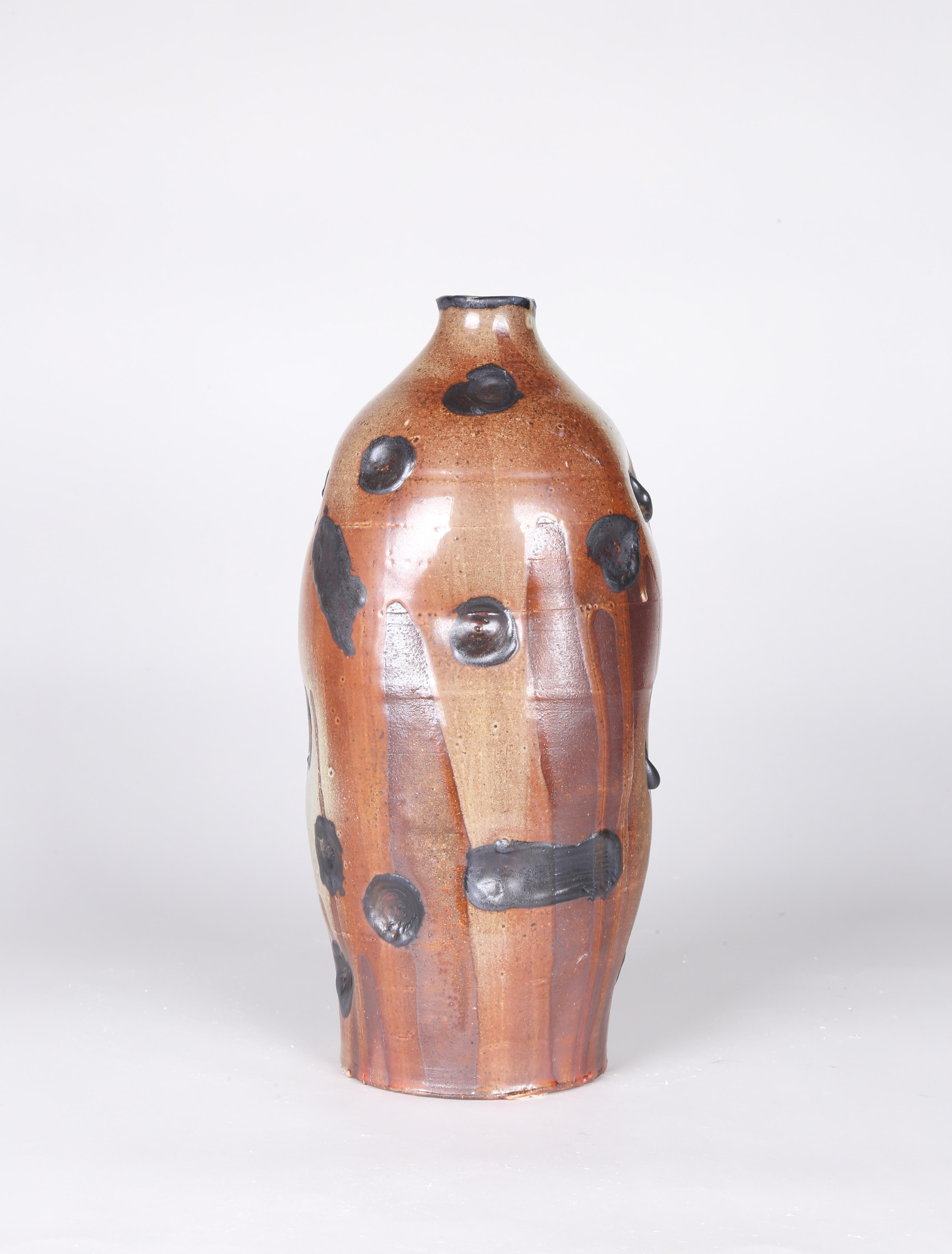 American Glazed Stoneware Vase by Contemporary Ceramicist Ebitenyefa Baralaye For Sale
