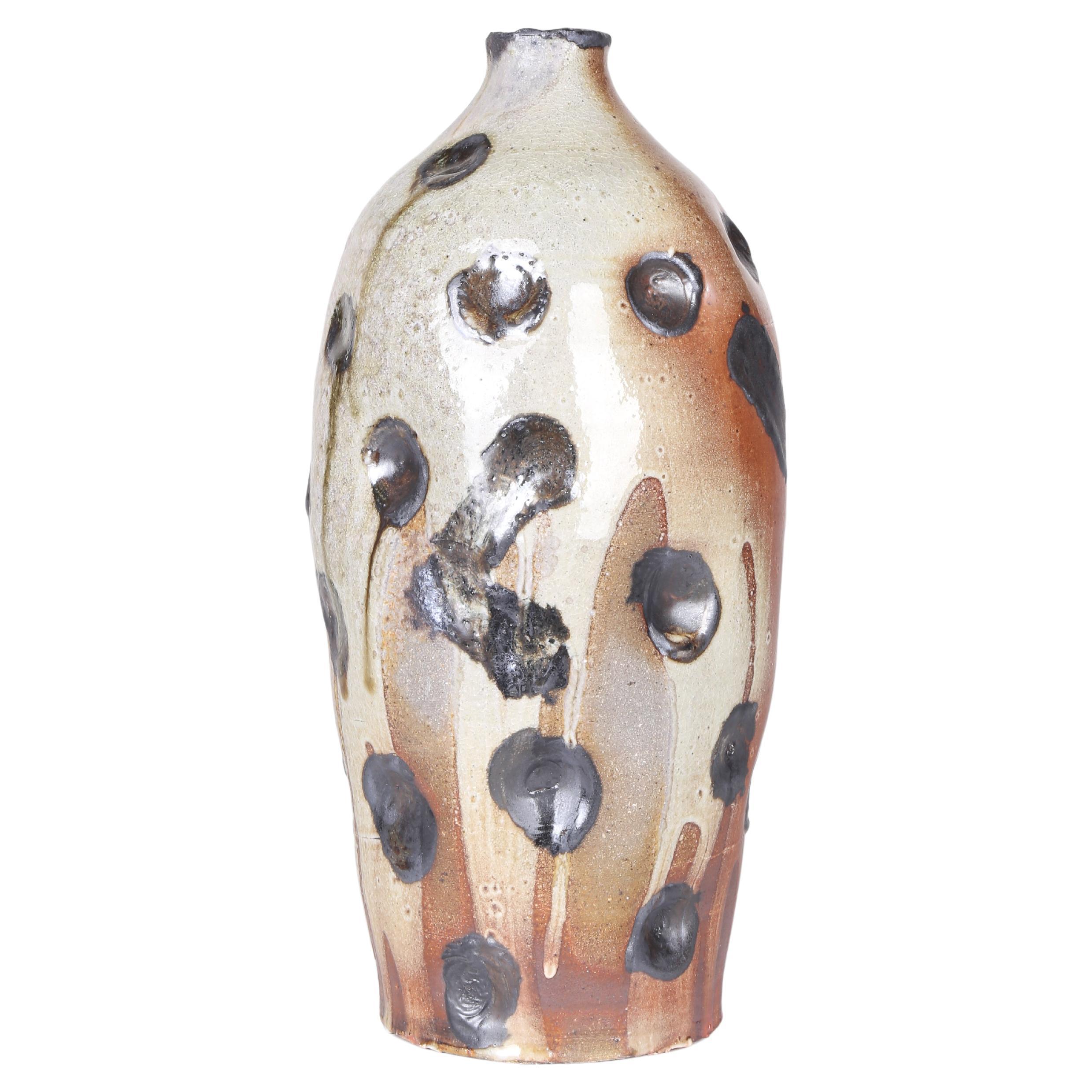 Glazed Stoneware Vase by Contemporary Ceramicist Ebitenyefa Baralaye For Sale