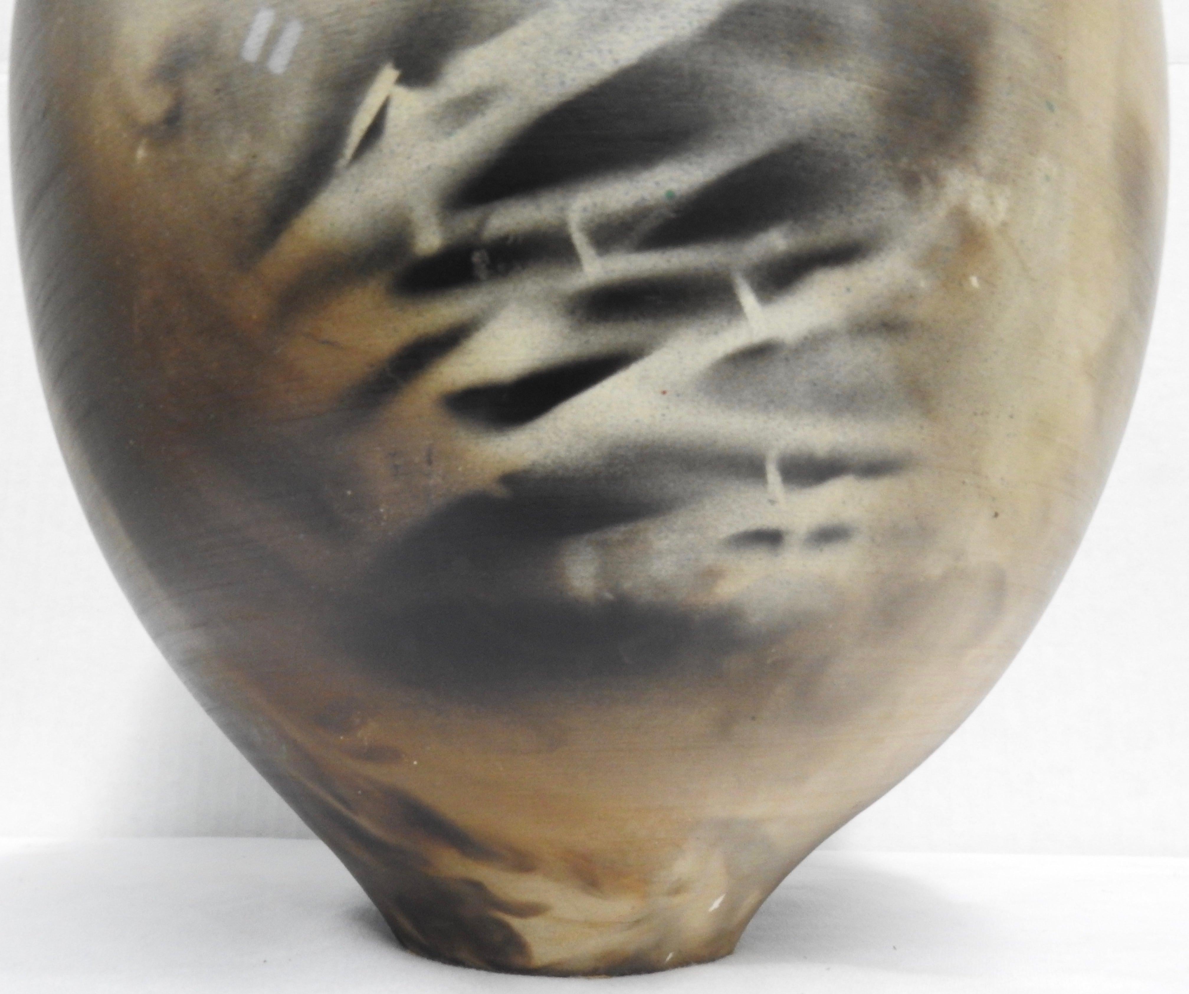 Fired Hand Thrown Pottery Vase by Robert Carlson For Sale