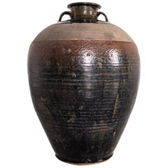 Hand Thrown Pottery Vessel with Handles