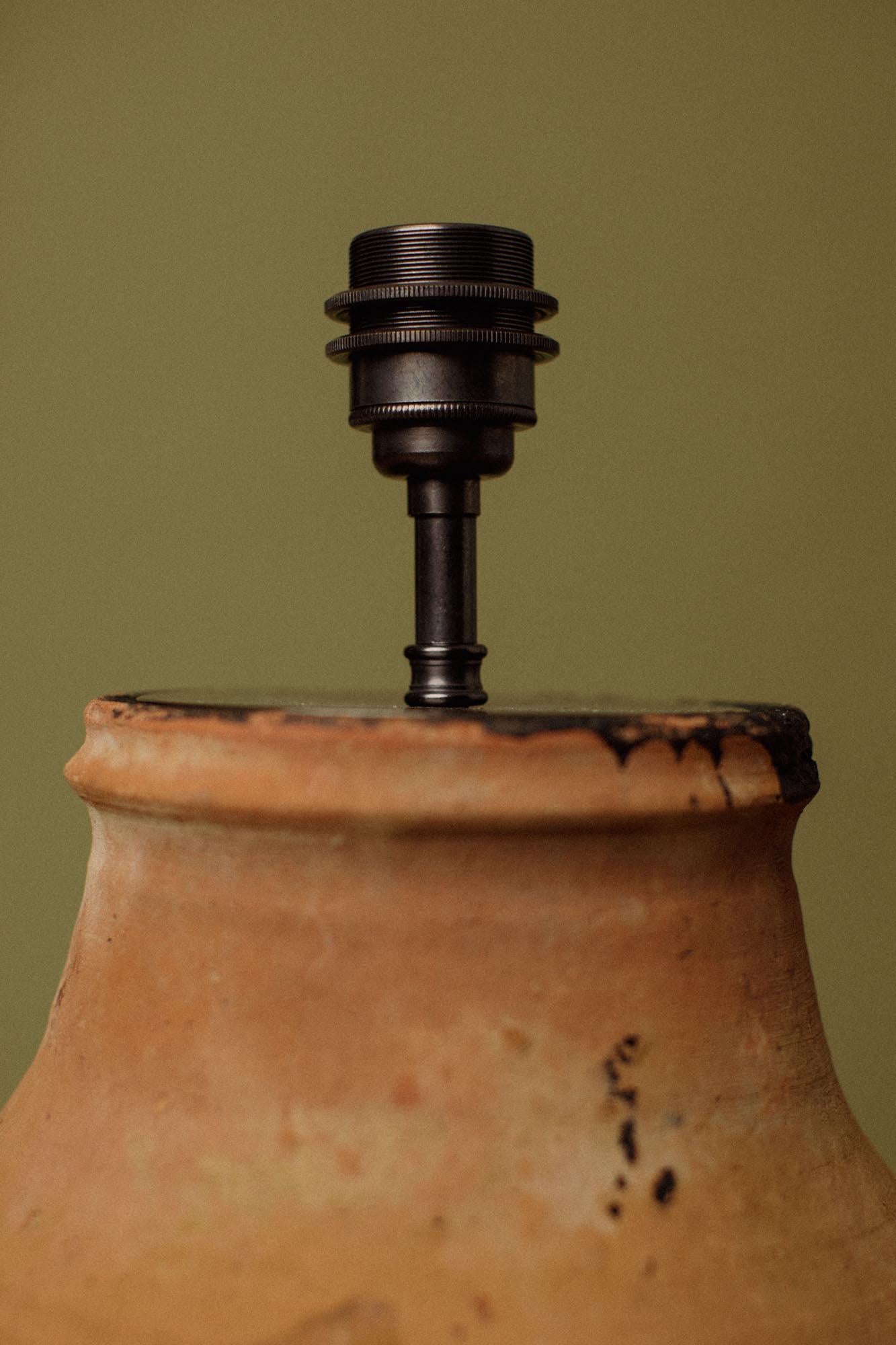 Lámpara de Mesa de Cerámica Turca Tallada a Mano Siglo XX Antiguo Turco en venta