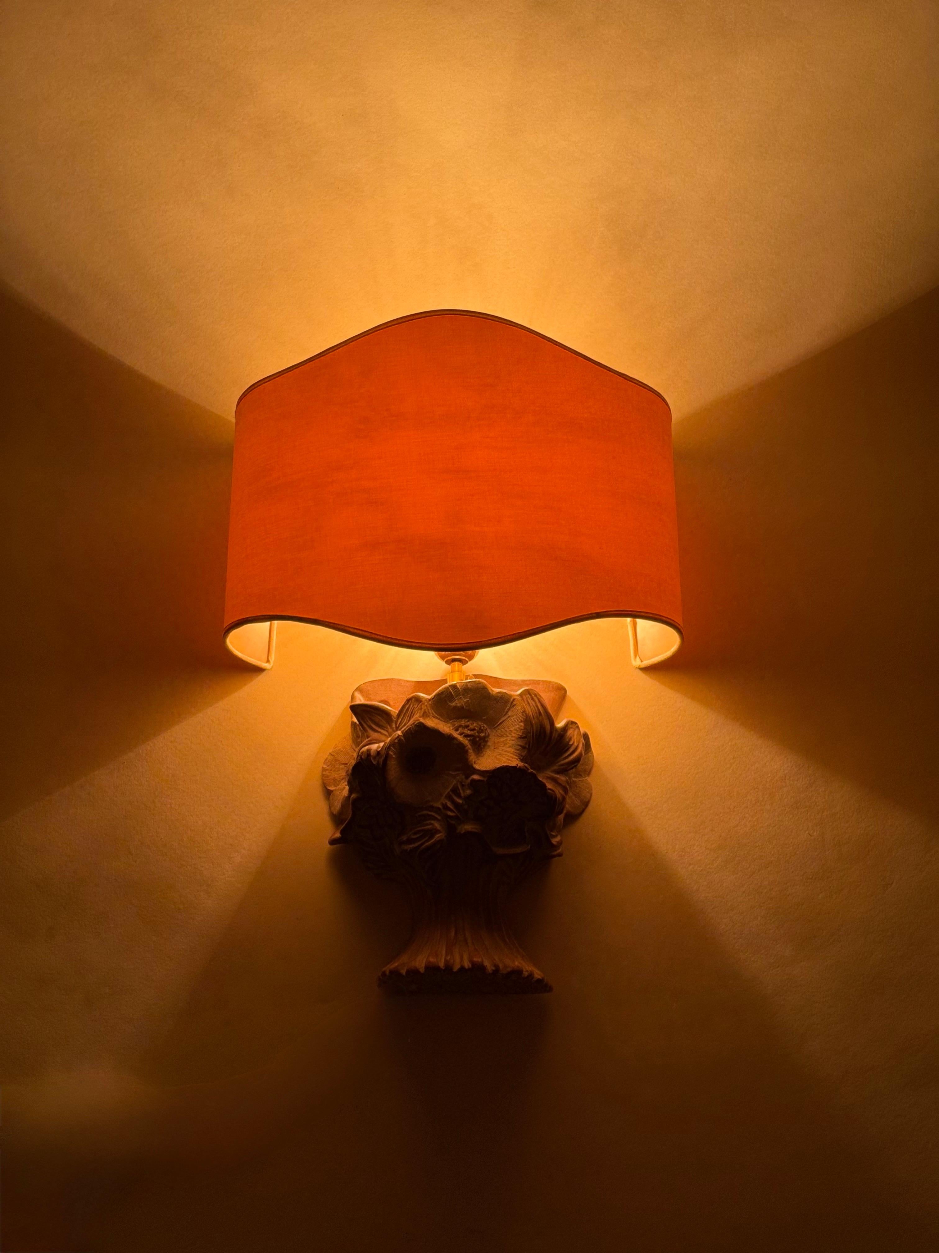 Handgedrehte Wandlampe in Form eines #Blumeneimers, Italien 1980er im Angebot 3