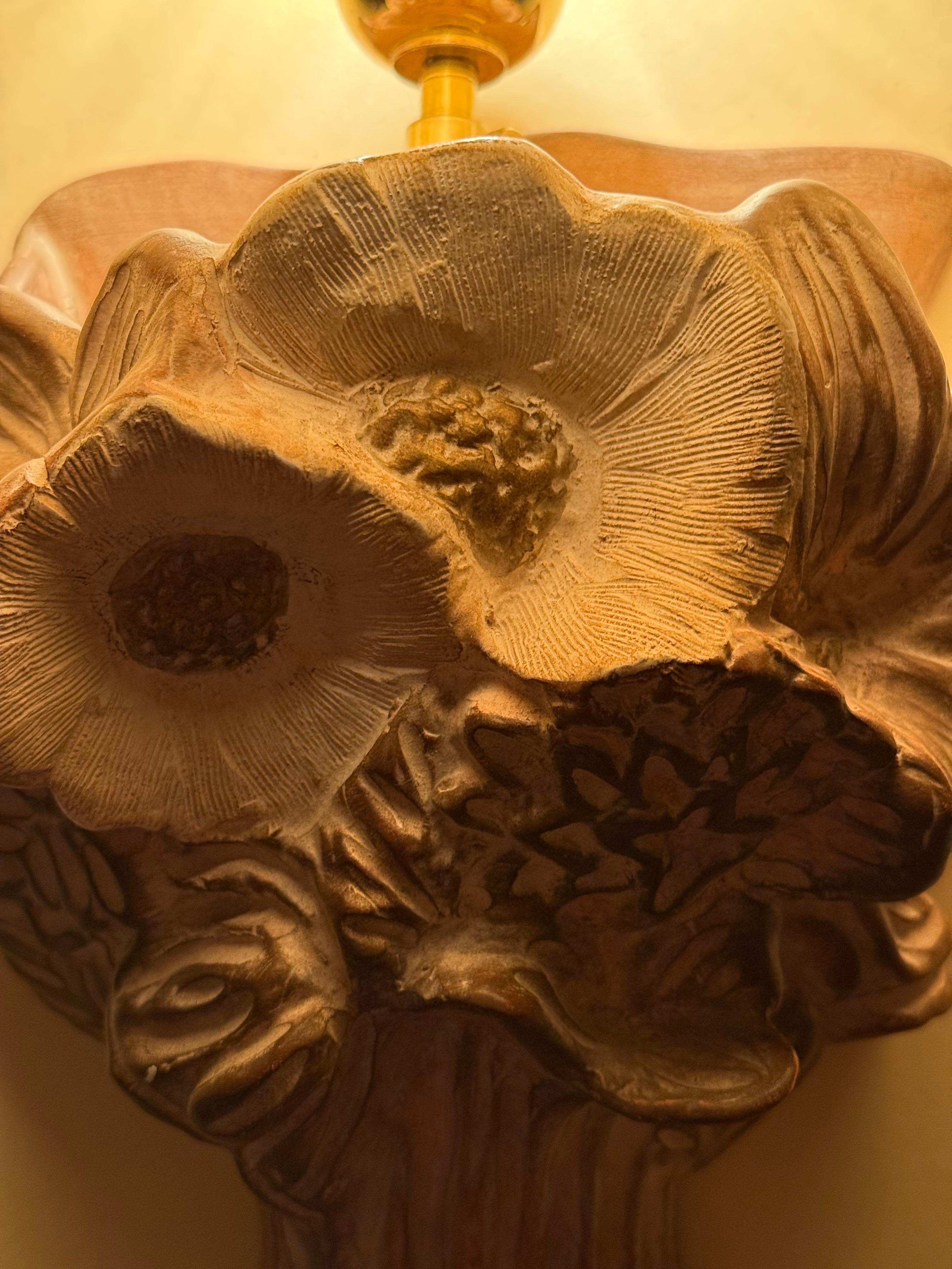 Handgedrehte Wandlampe in Form eines #Blumeneimers, Italien 1980er im Angebot 4