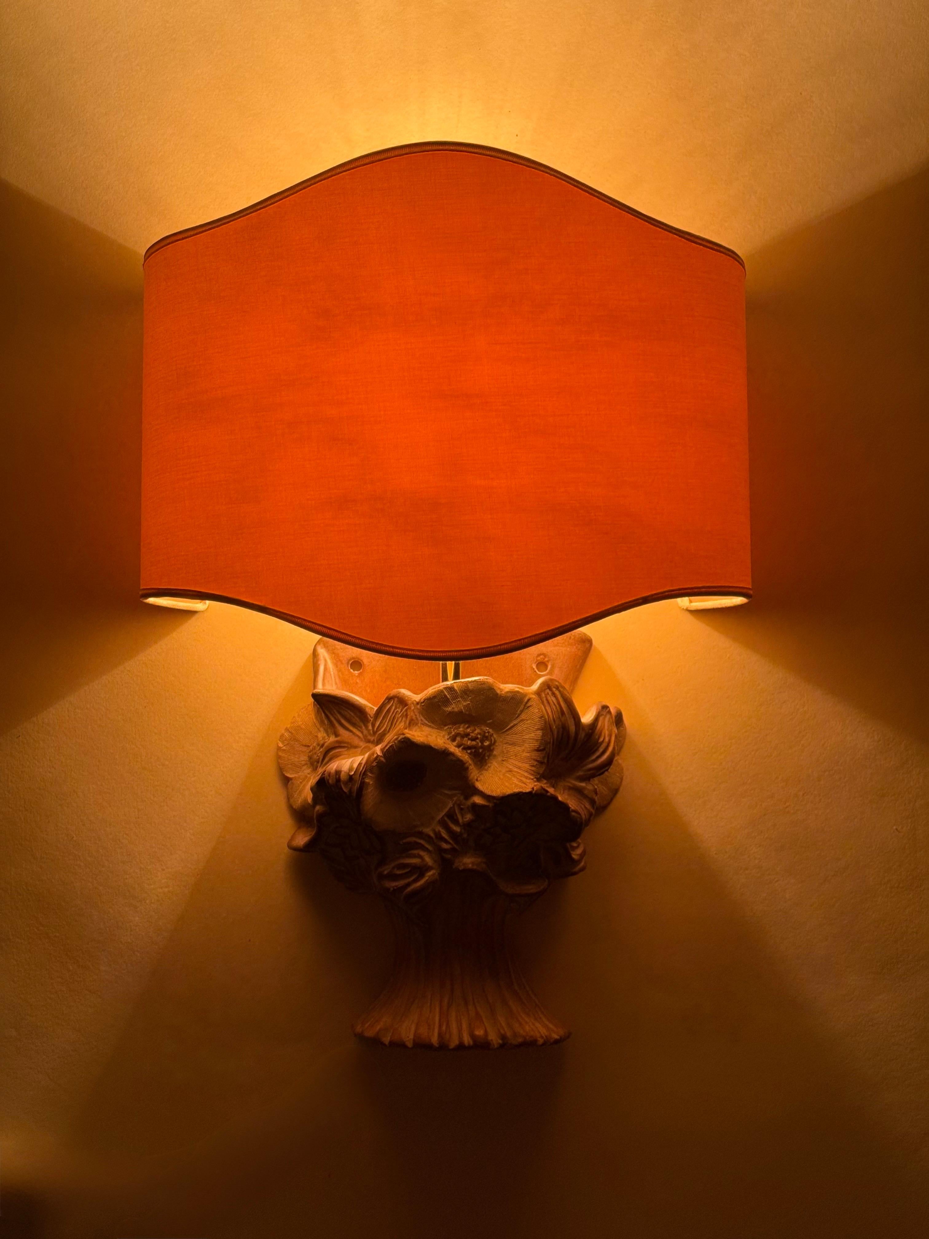 Handgedrehte Wandlampe in Form eines #Blumeneimers, Italien 1980er im Angebot 5