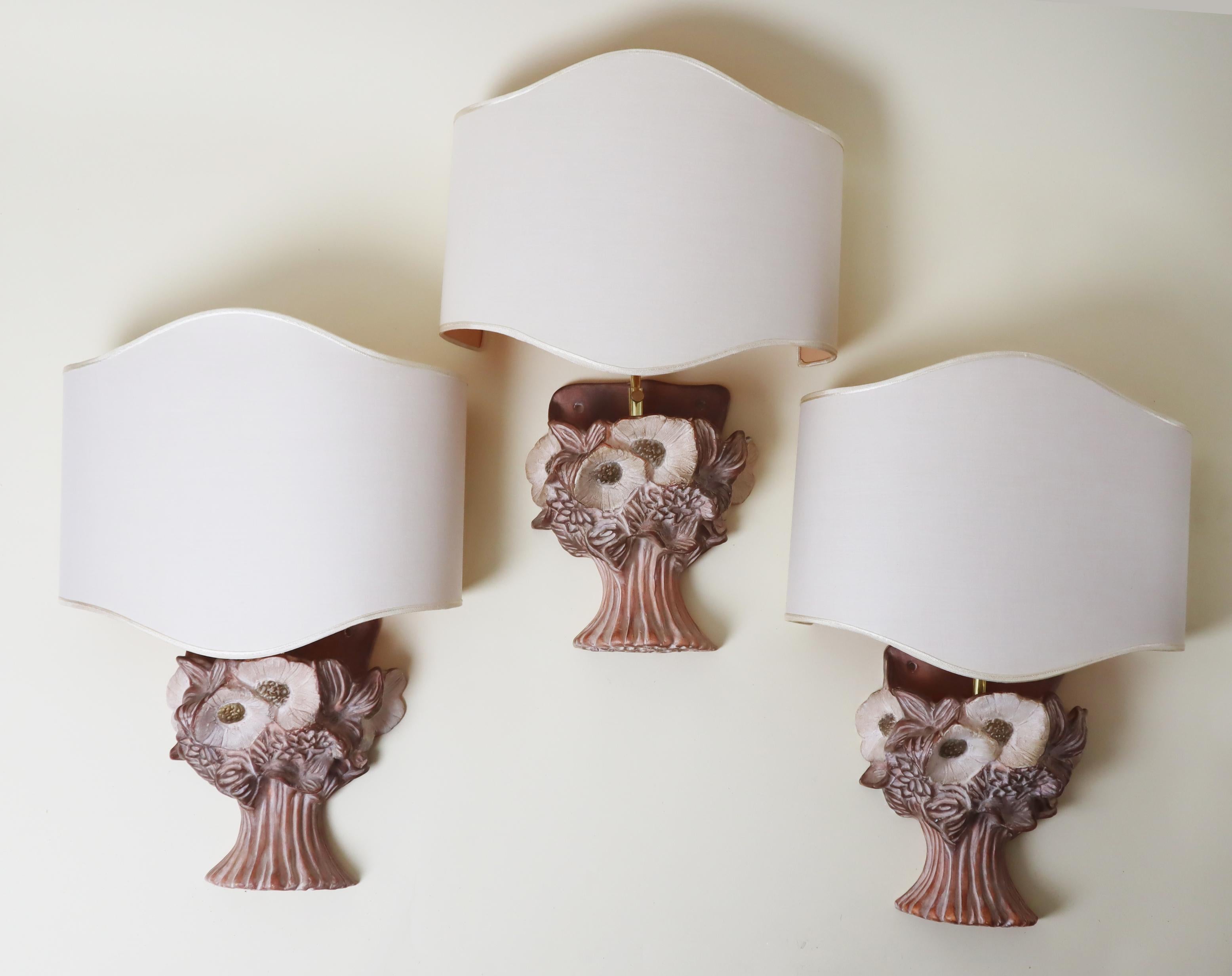 Handgedrehte Wandlampe in Form eines #Blumeneimers, Italien 1980er im Angebot 1