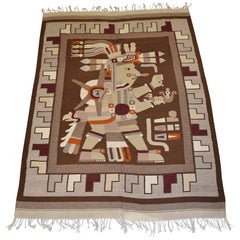 Hand Tied Wool Rug with Montezuma South American Style