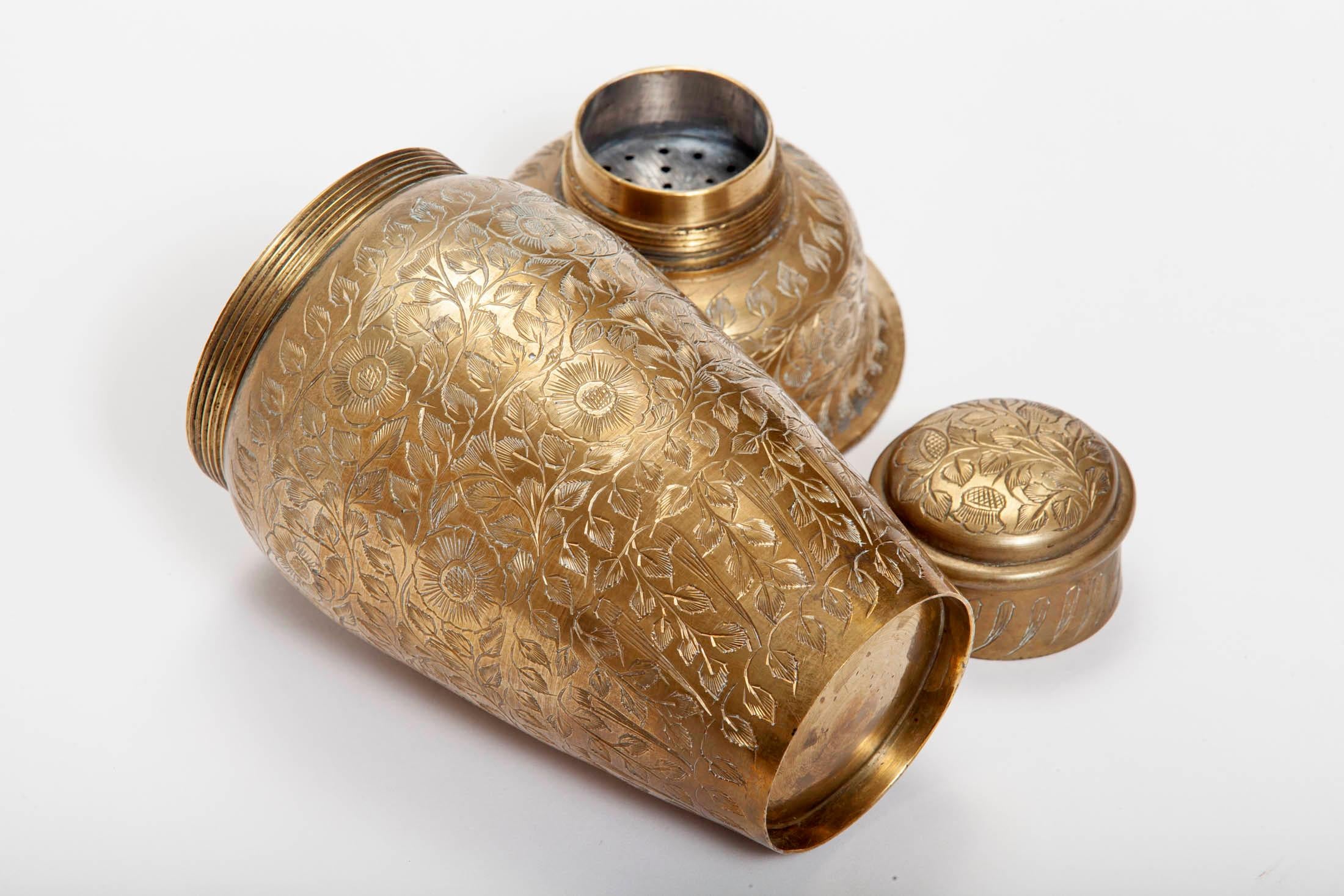 Indian Hand Tooled Brass Martini Shaker