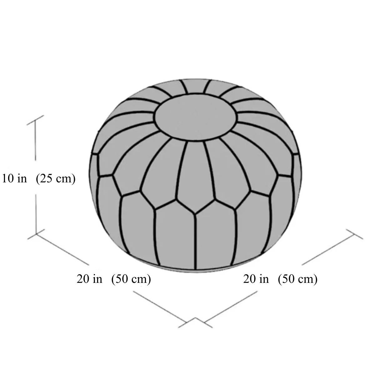 Marocain Pouf en cuir Geniune rond Brown, usiné à la main. NON TAMPONNÉ. Option personnalisée disponible en vente