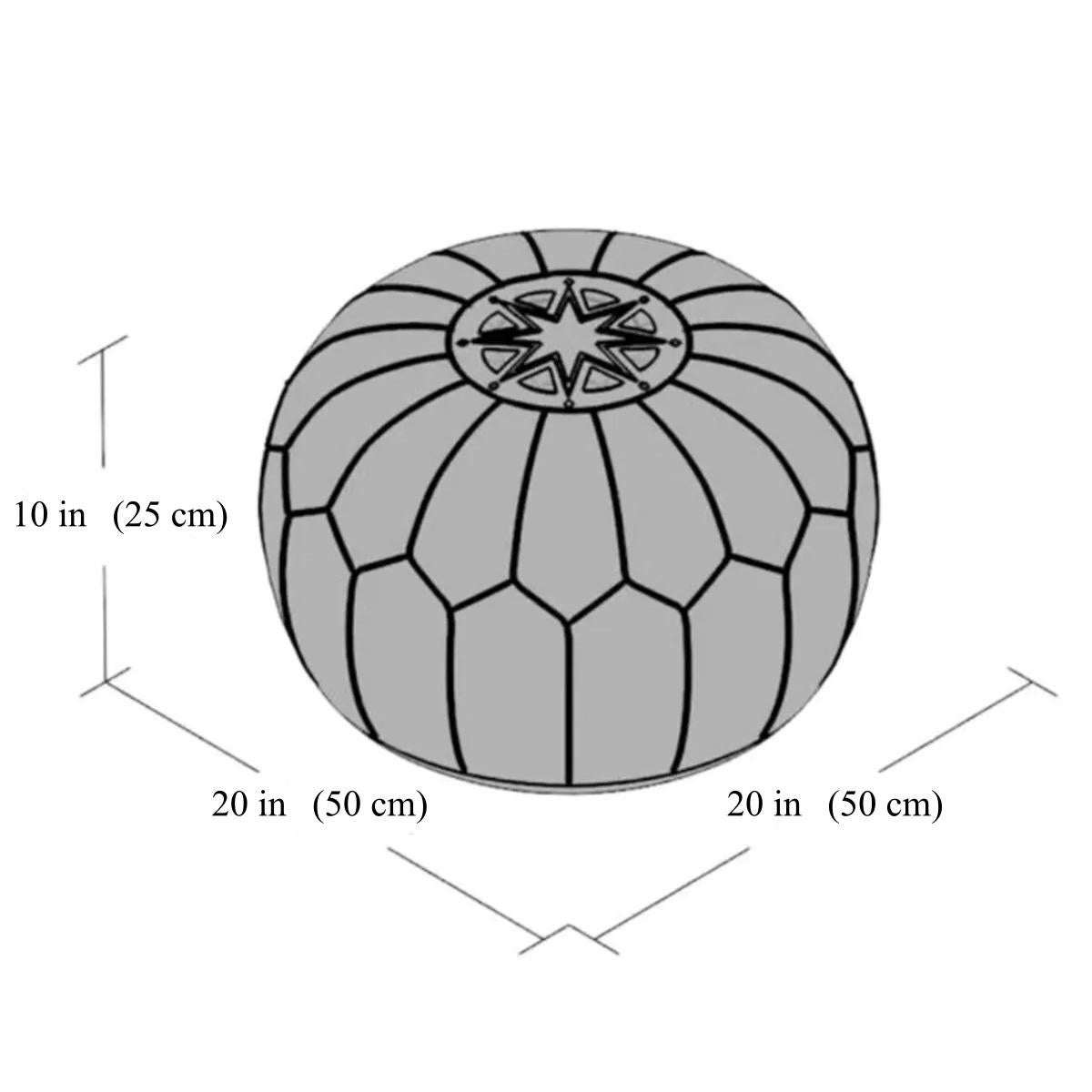 Marocain Pouf en cuir Geniune rond Brown, usiné à la main. NON TAMPONNÉ. Option personnalisée disponible en vente