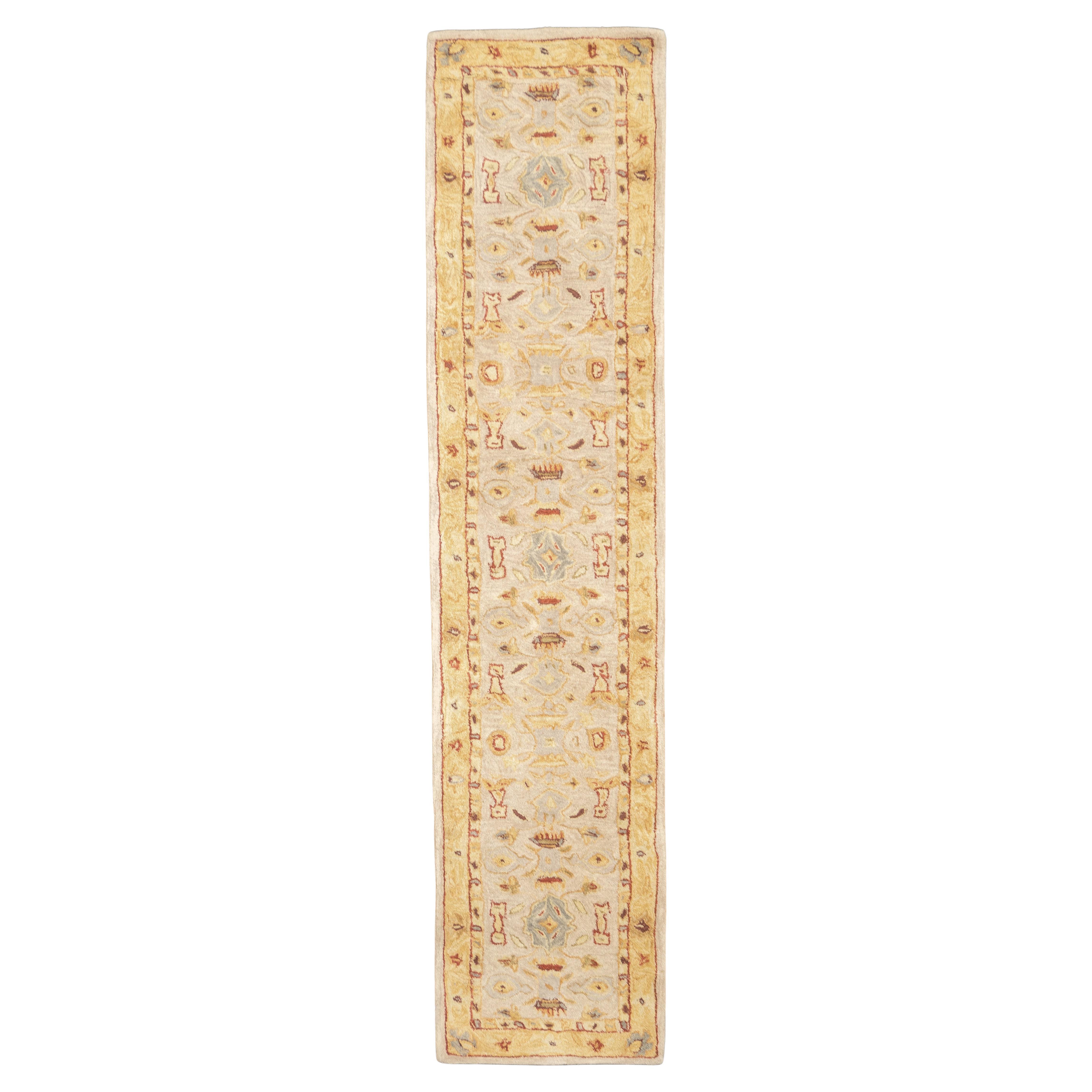 Tapis long en laine tuftée à la main 2'3'' x 9'11'' en vente