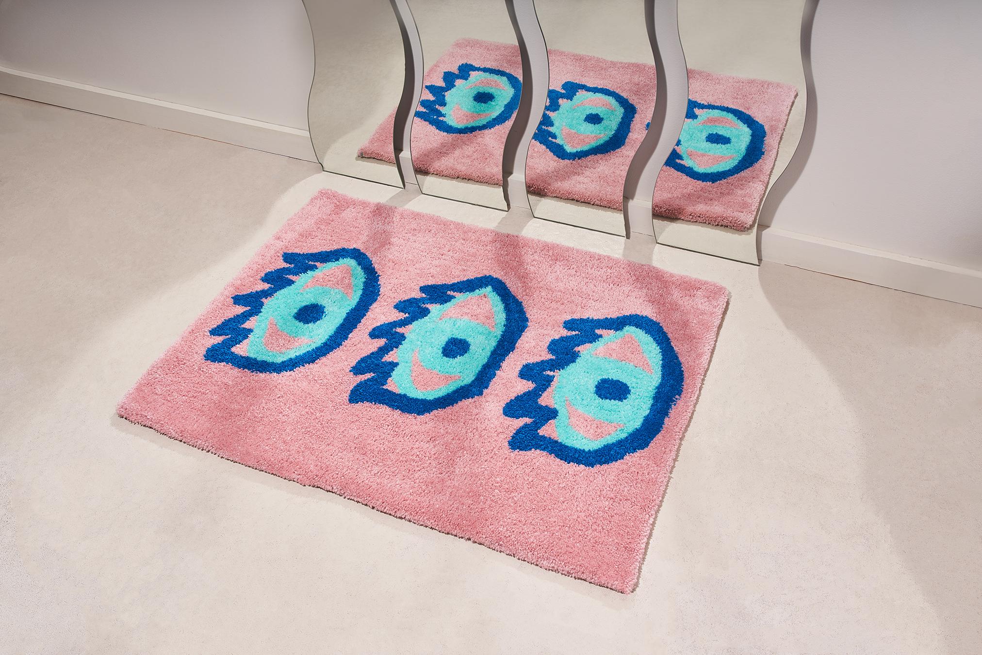 The blush Evil Eye rug will protect your home with color! 

I design & hand tuft all of my pieces, it is truly art for your floor. It can also be used as a wall hanging! 

Acrylic yarn

Measures: 3 ft x 2 ft

Customizations available. (This