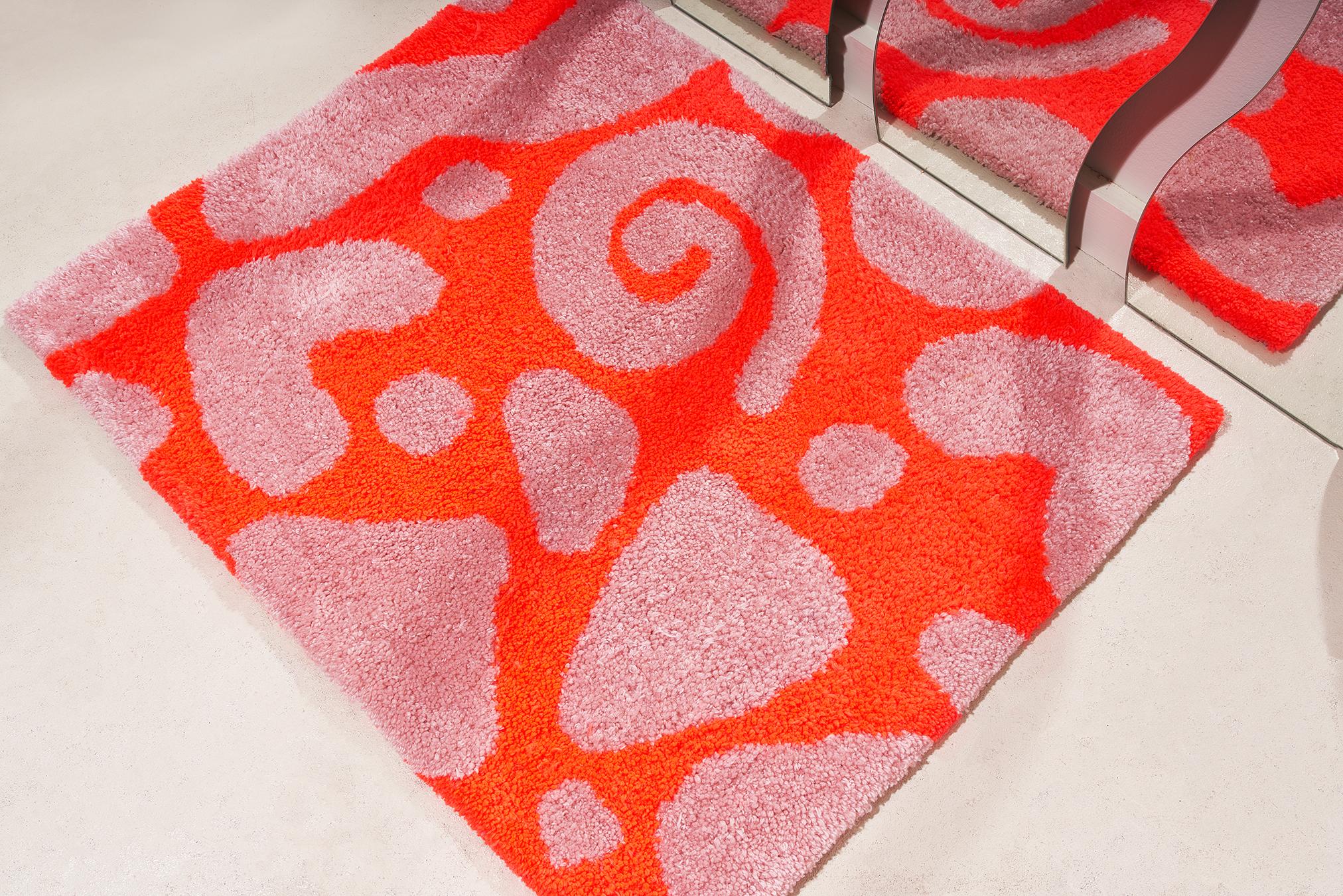 pink and red rug