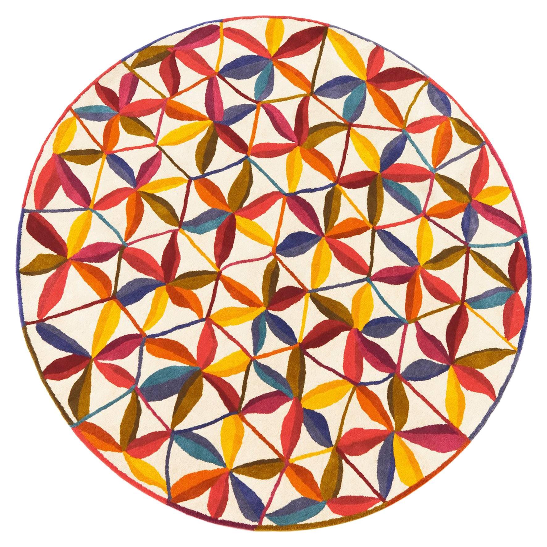 Hand-Tufted Kala Circular Rug in Orange & Red by Nani Marquina & Care & Fair For Sale