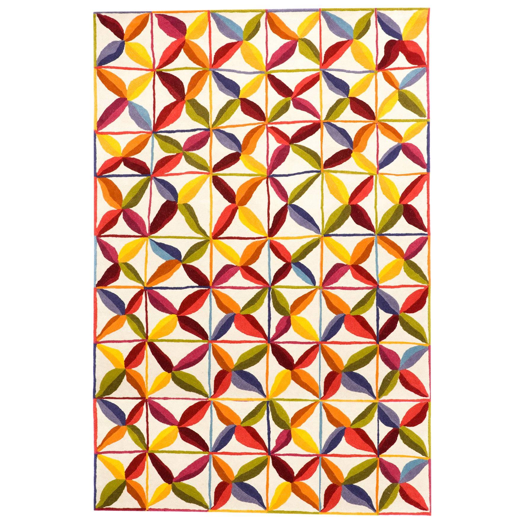 Tapis Kala orange et rouge de Nani Marquina et Care and Fair, extra large en vente