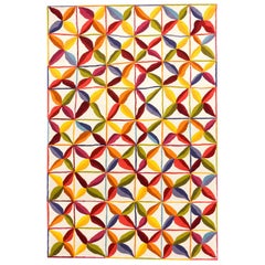 Hand-Tufted Kala Square Rug in Orange and Red by Nani Marquina and Care and Fair