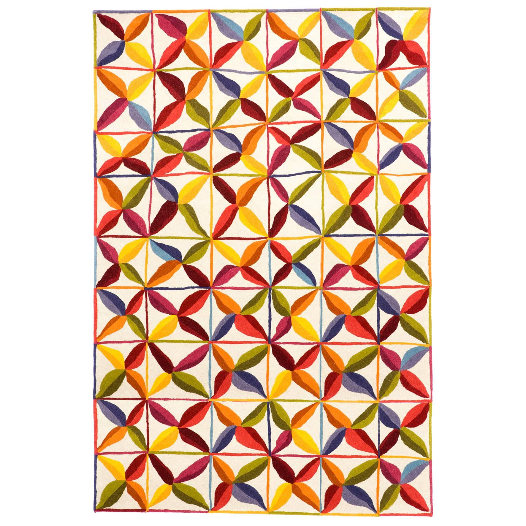 Hand-Tufted Kala Rug in Orange & Red by Nani Marquina & Care & Fair, Small For Sale